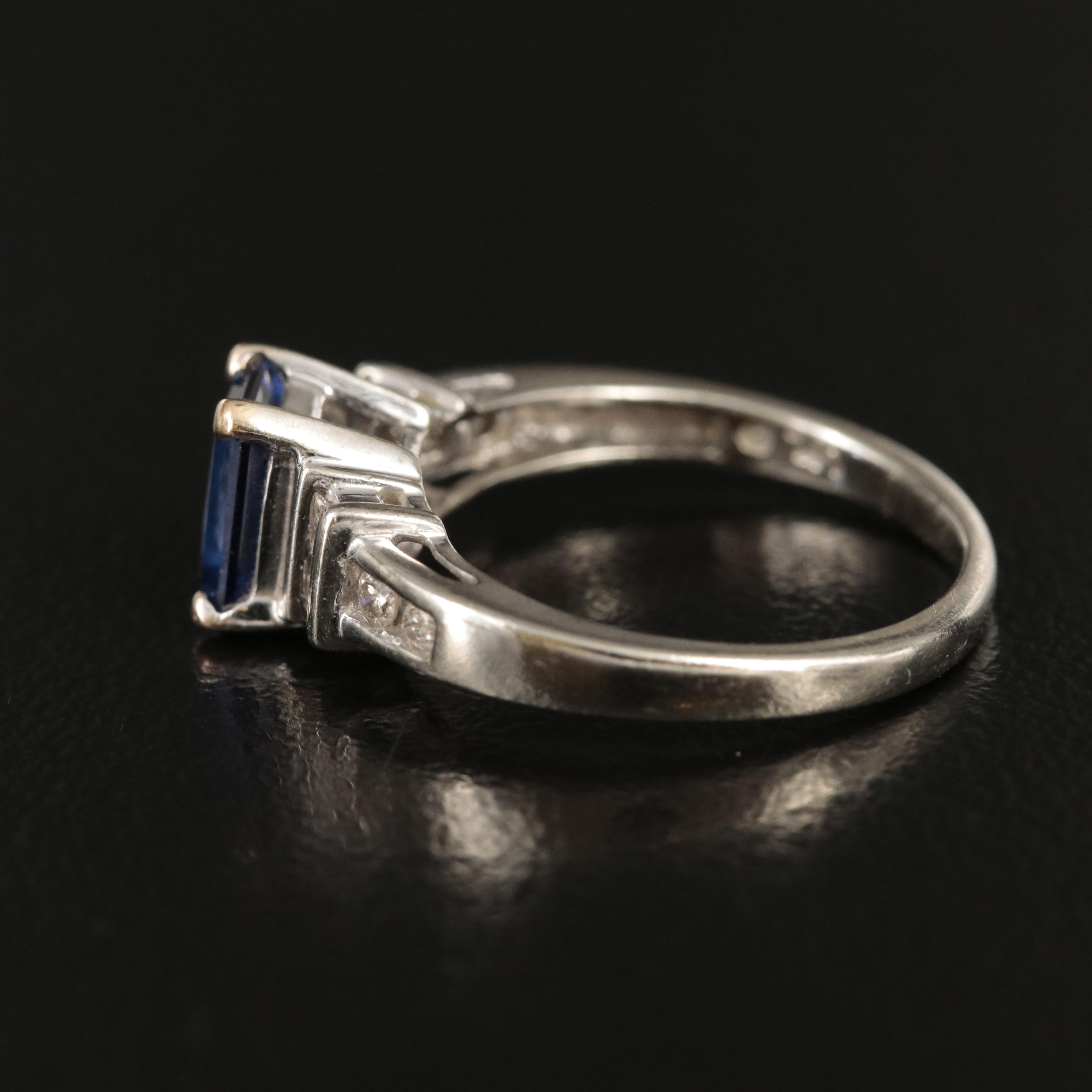 10K Sapphire and Diamond Ring