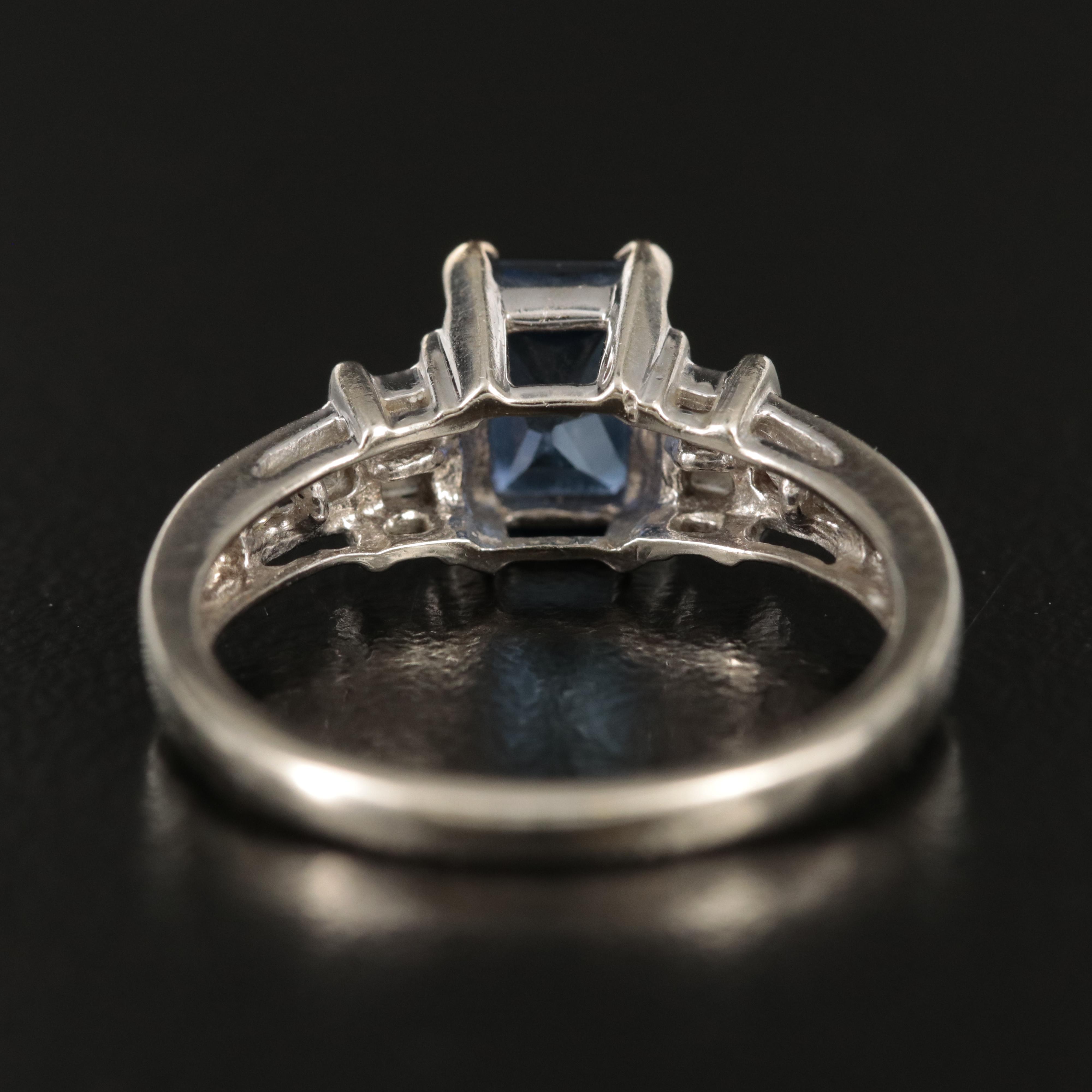 10K Sapphire and Diamond Ring