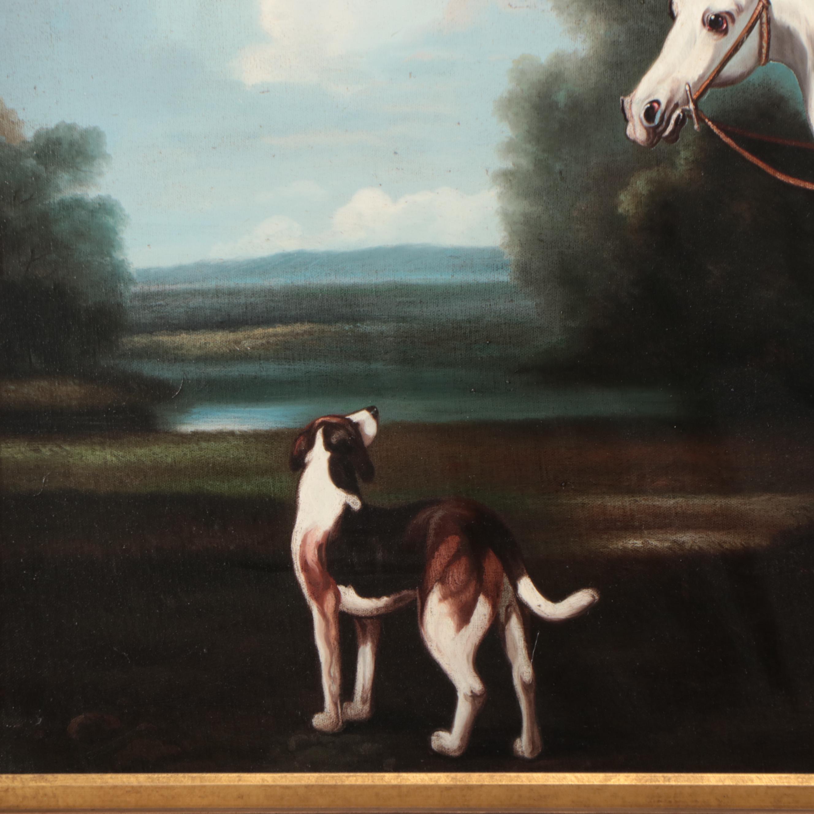 Shipley Oil Painting of Horse and Dog