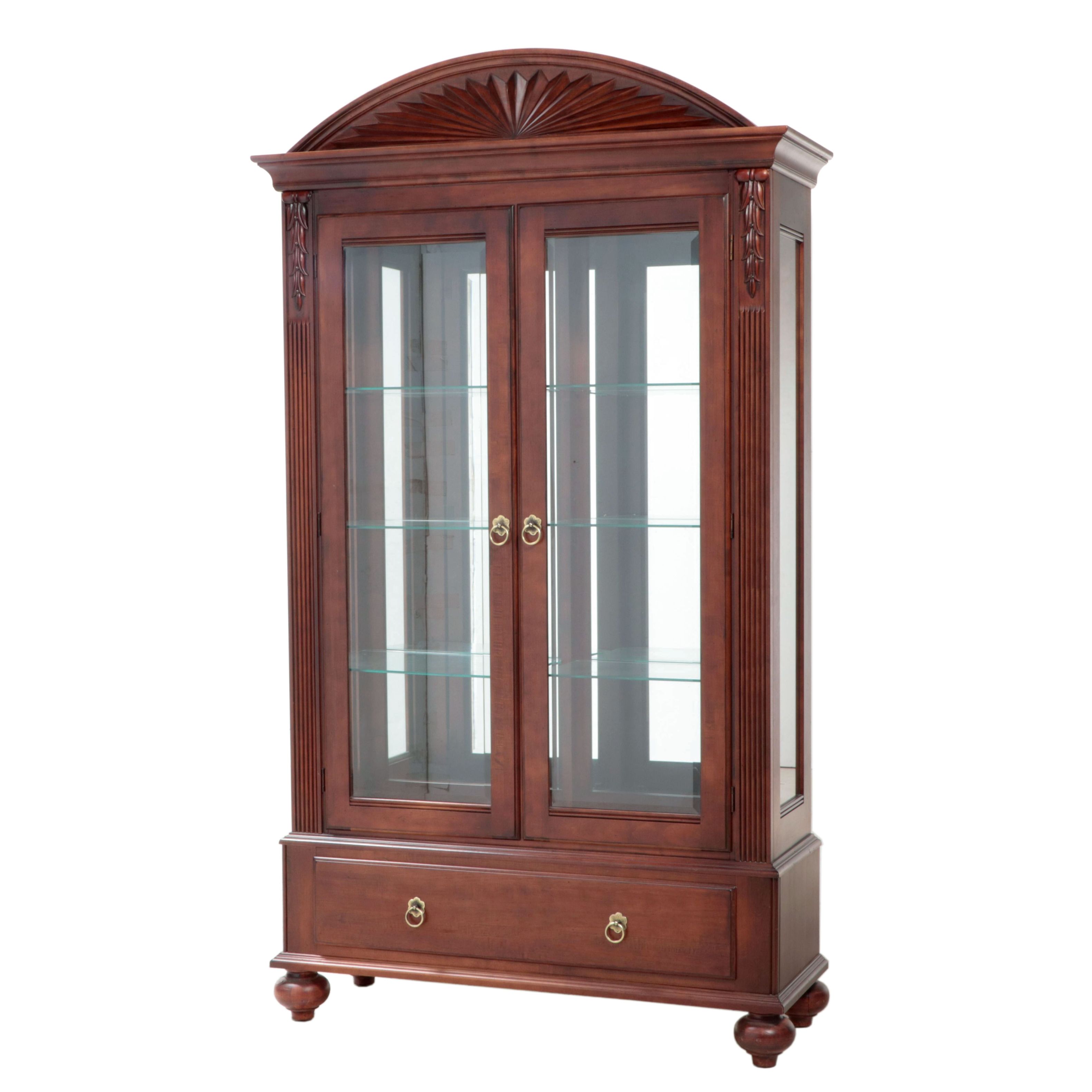 Ethan Allen British Colonial Style Maple Display Cabinet