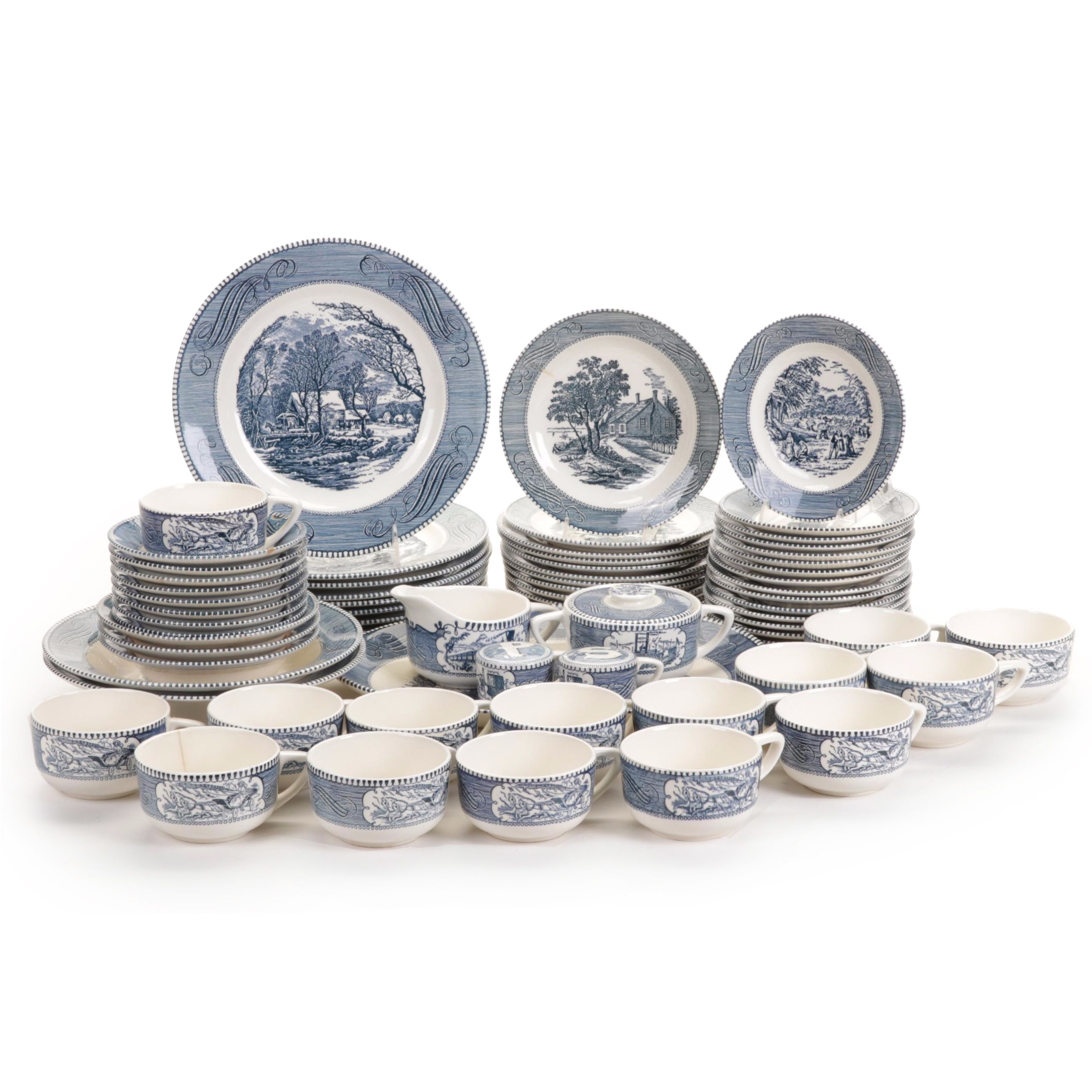 Royal U.S.A. "Currier & Ives Blue" Dinnerware, 1950-1970