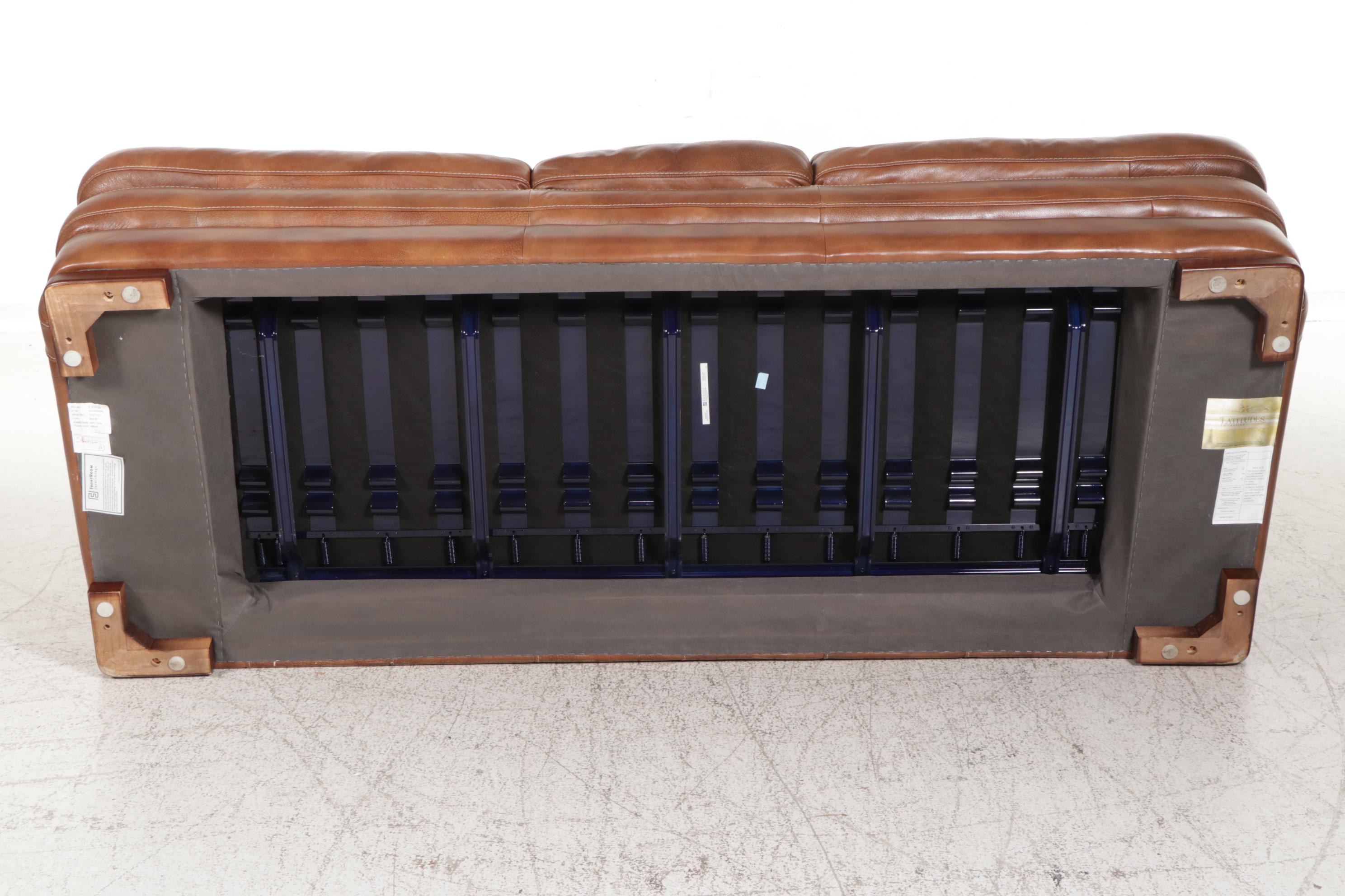 Flexsteel Latitudes Collection "Dylan" Leather Three-Cushion Sofa, 21st Century