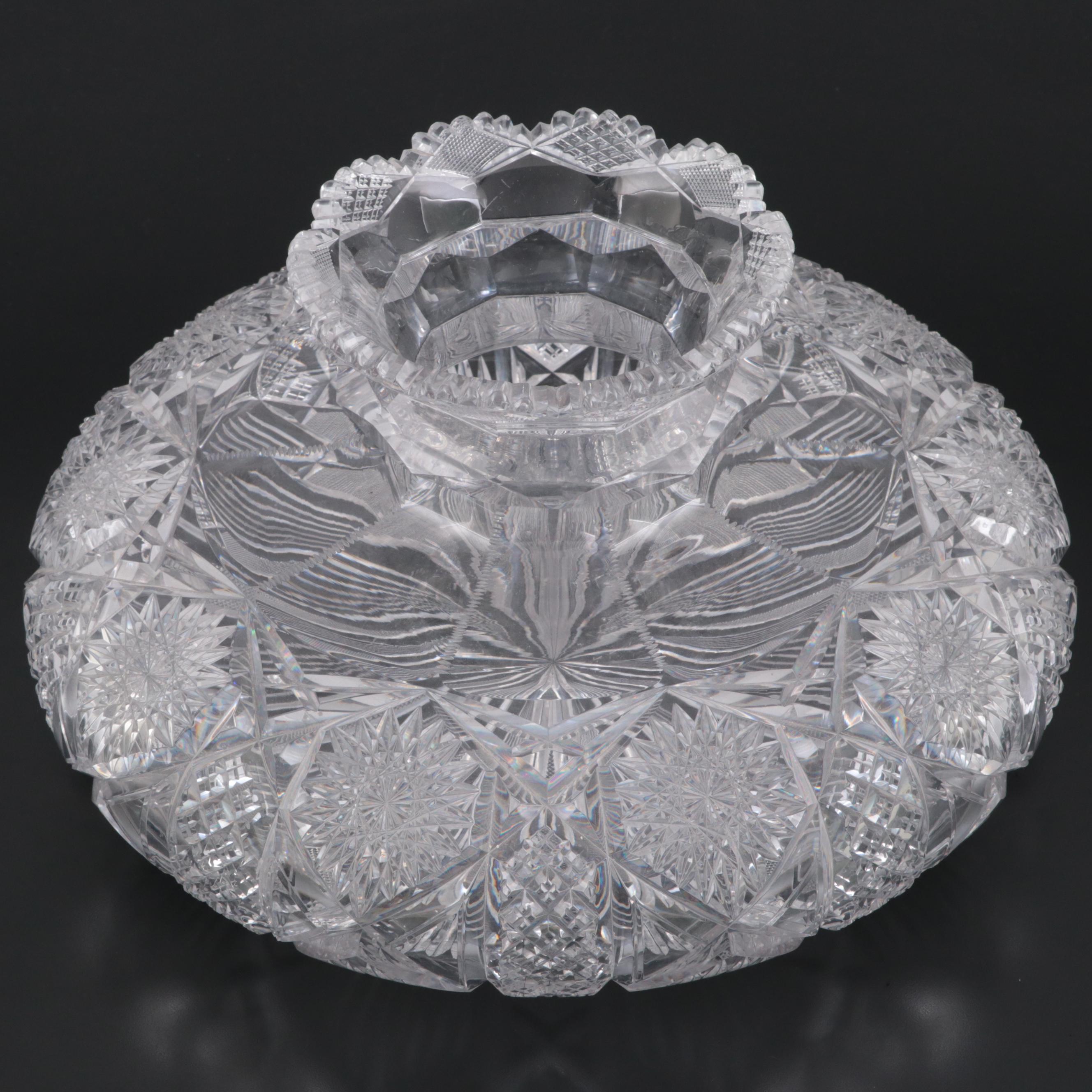 Libbey "Empress" American Brilliant Cut Glass Centerpiece Vase, Early 20th C.