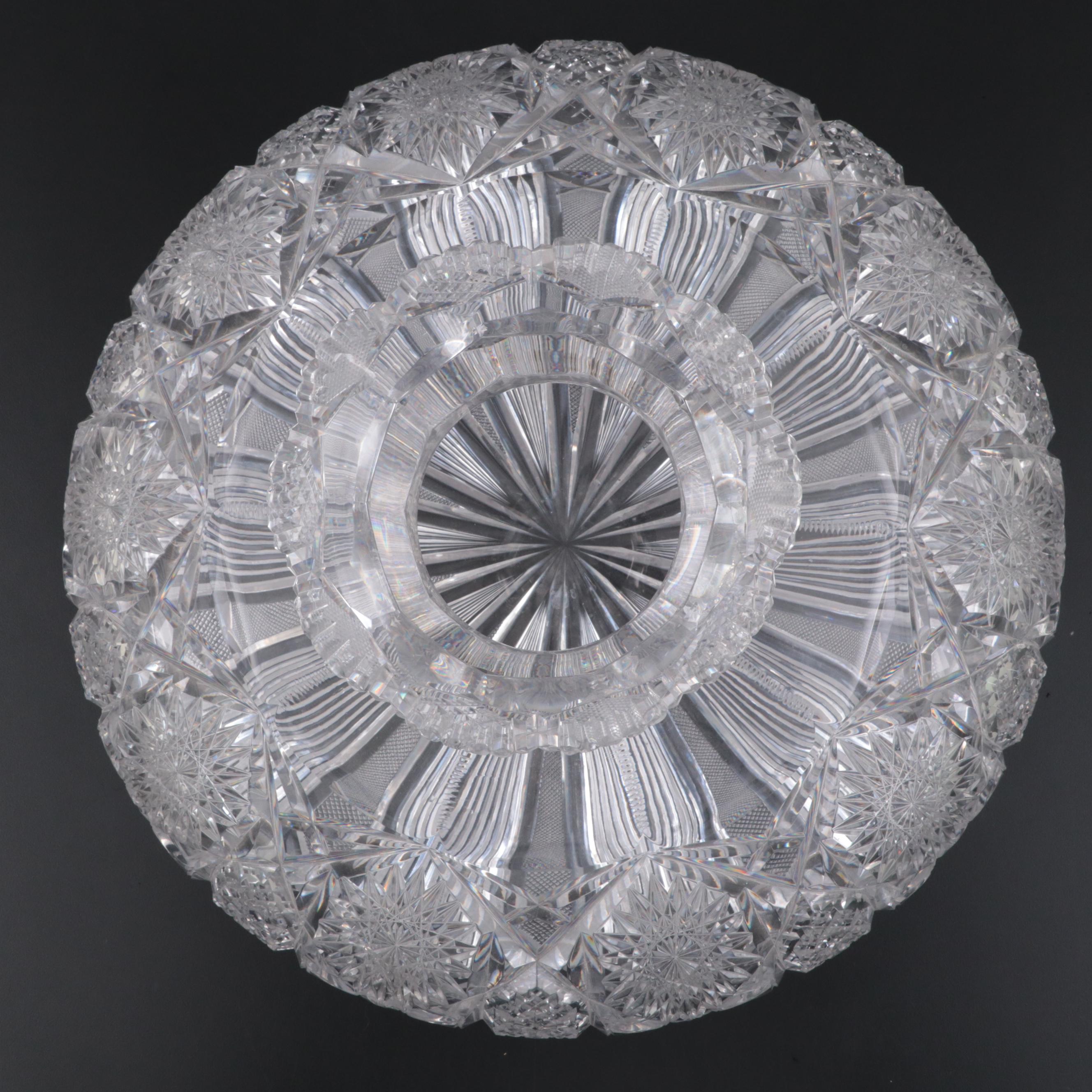 Libbey "Empress" American Brilliant Cut Glass Centerpiece Vase, Early 20th C.