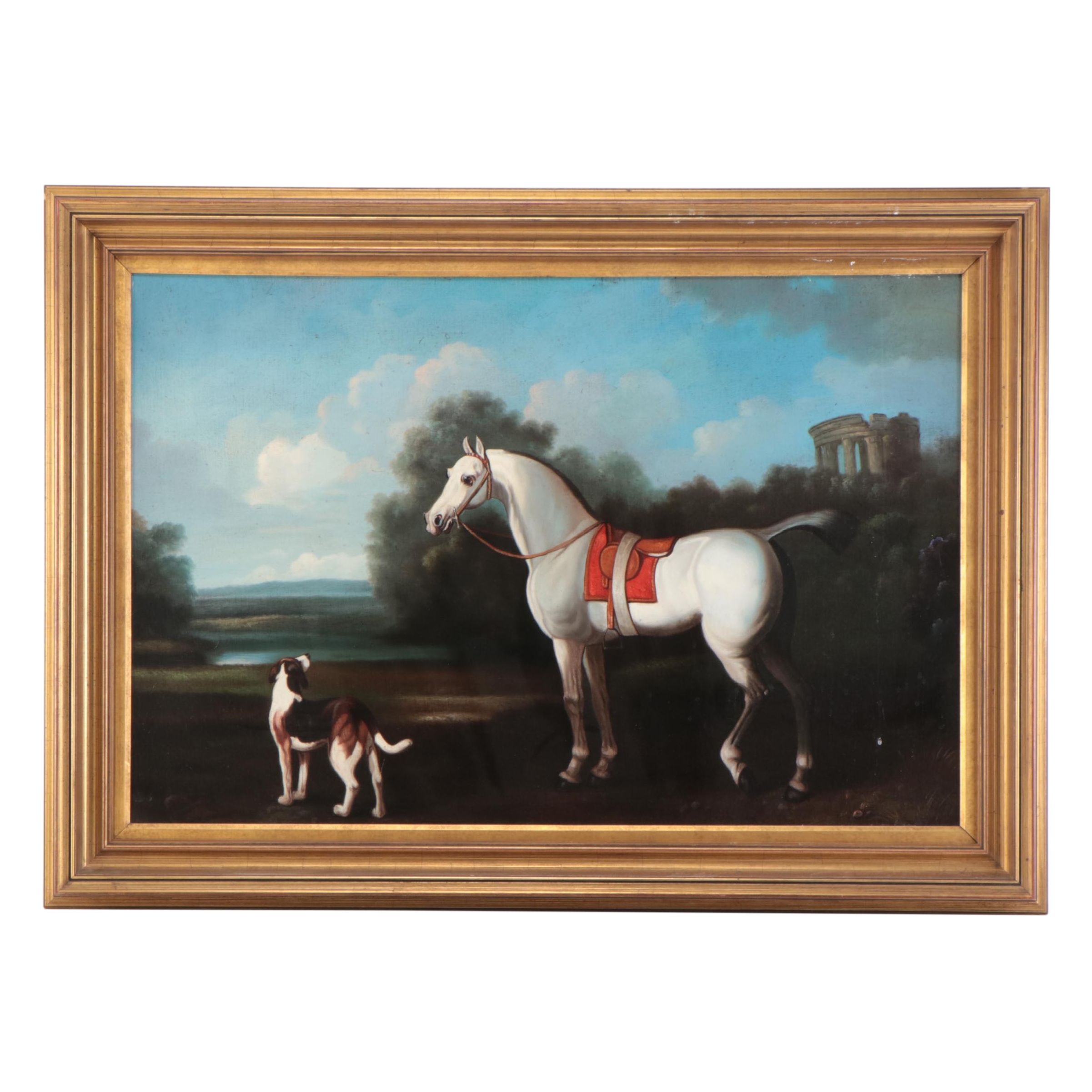 Shipley Oil Painting of Horse and Dog