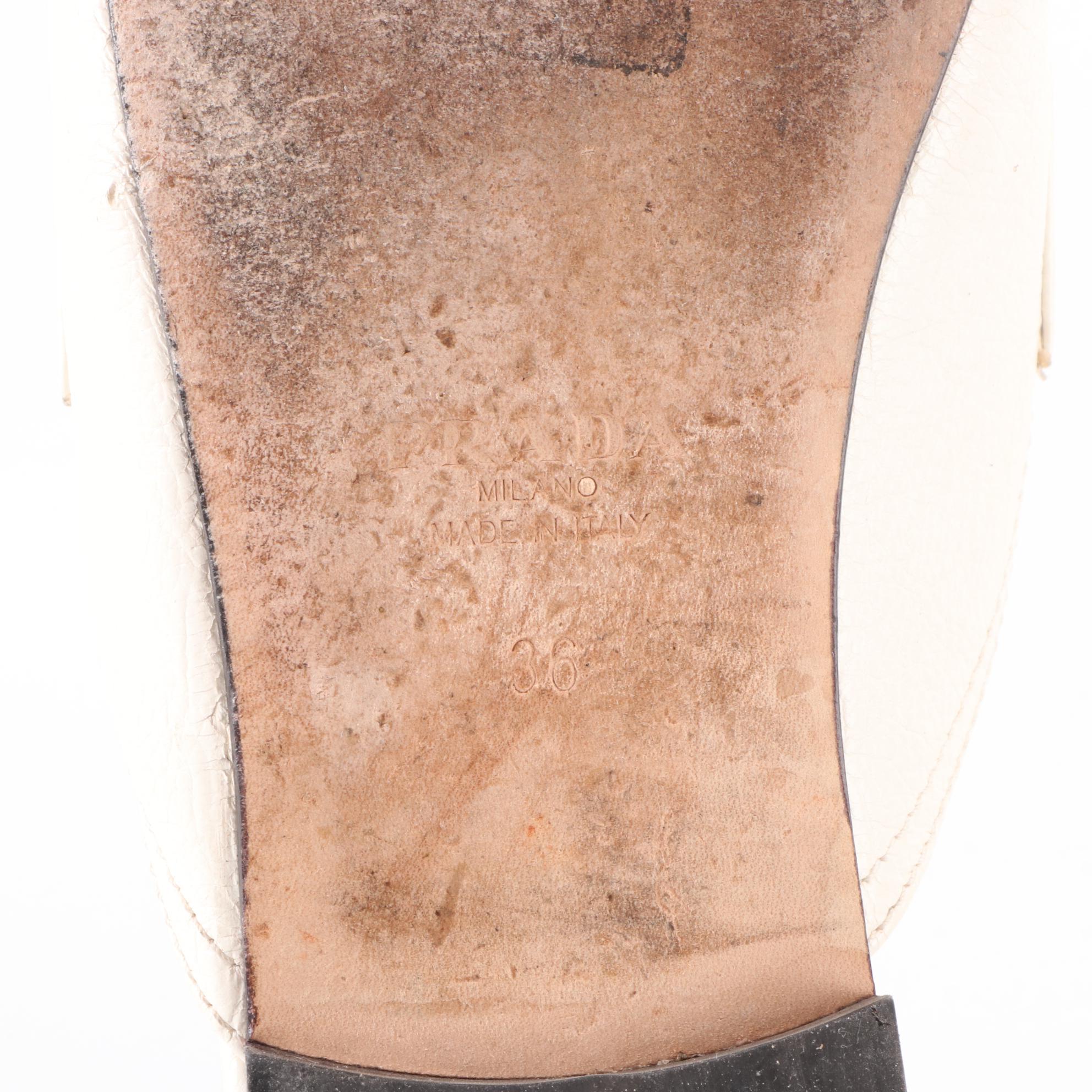 Prada Mule Loafer in Grained Leather