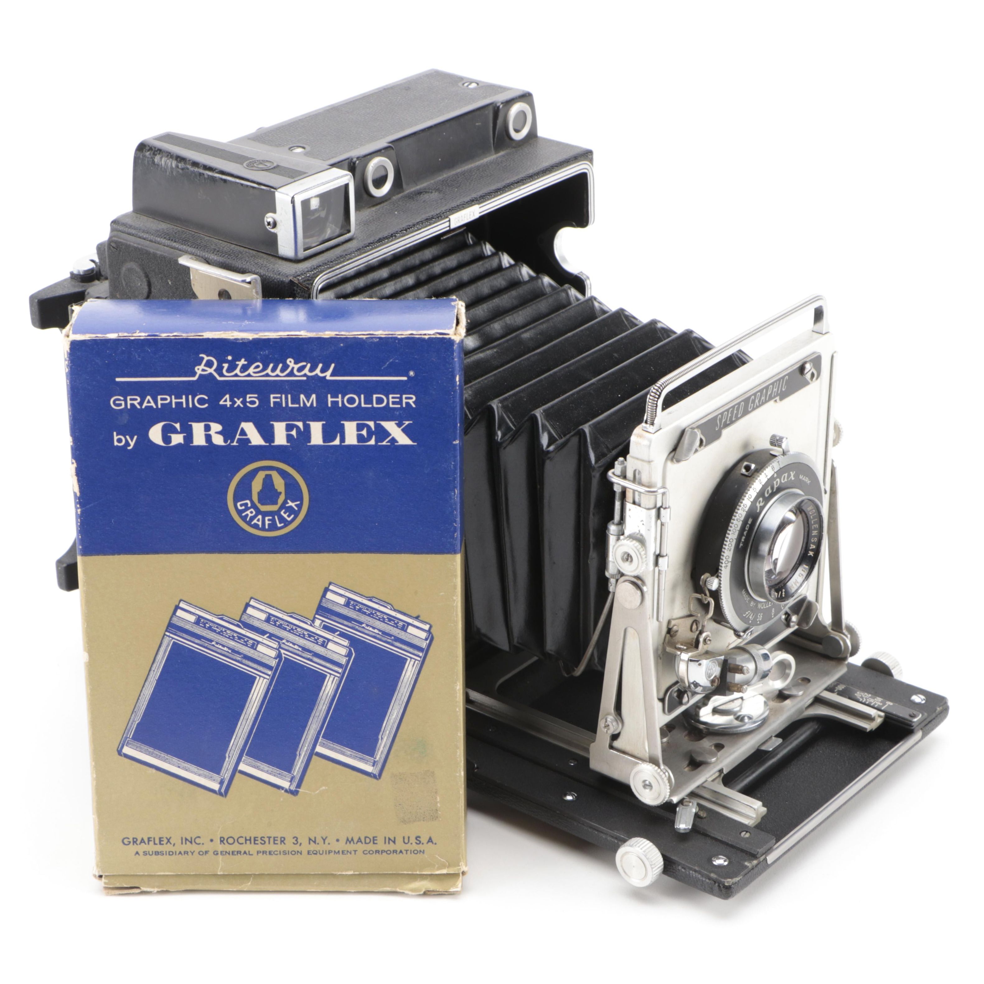 Graflex Speed Graphic Camera with Graphic 4 x 5 Film Holder