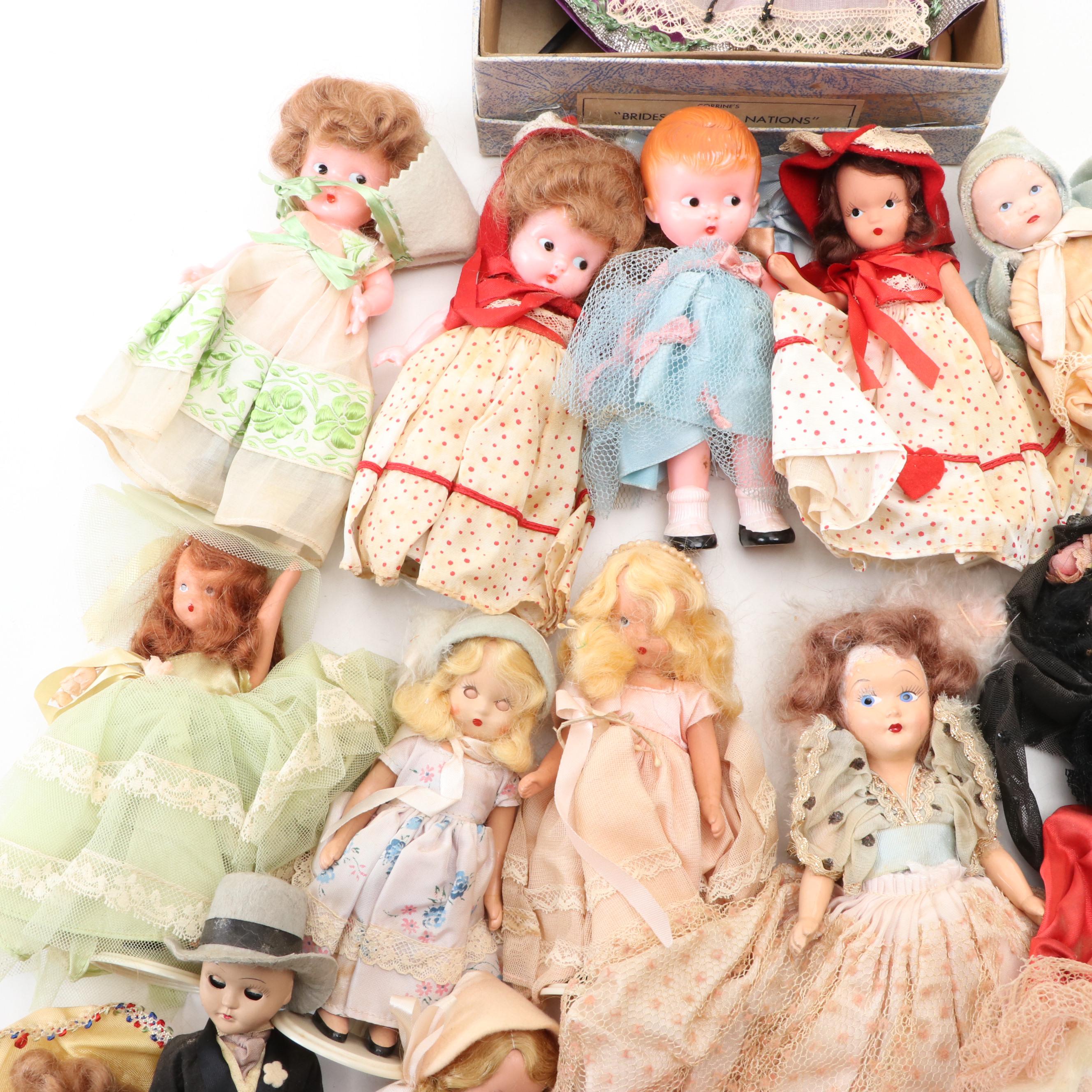 Nancy Ann, Knickerbocker and Corrine Dolls Including "Brides of All Nations"