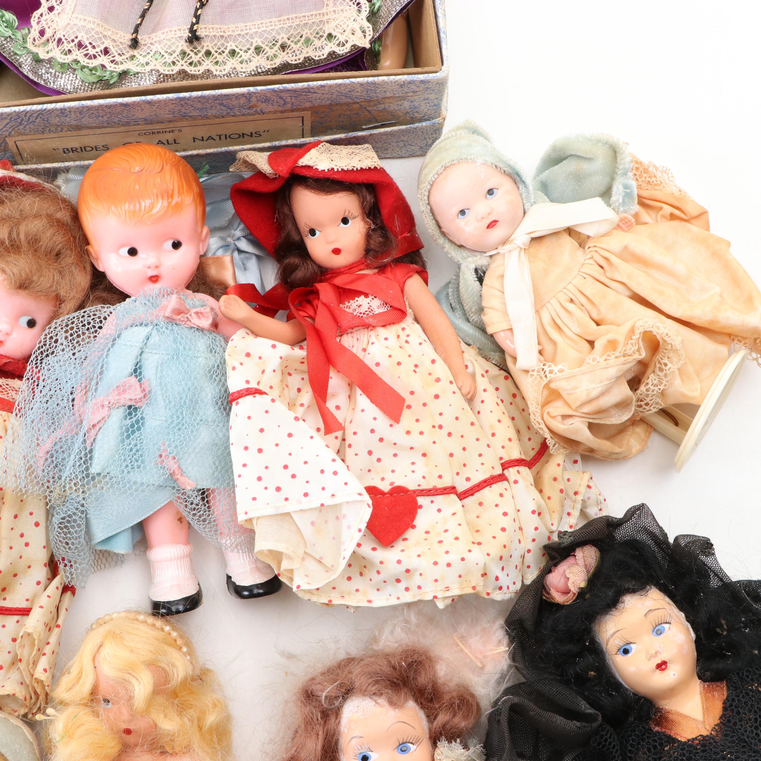 Nancy Ann, Knickerbocker and Corrine Dolls Including "Brides of All Nations"