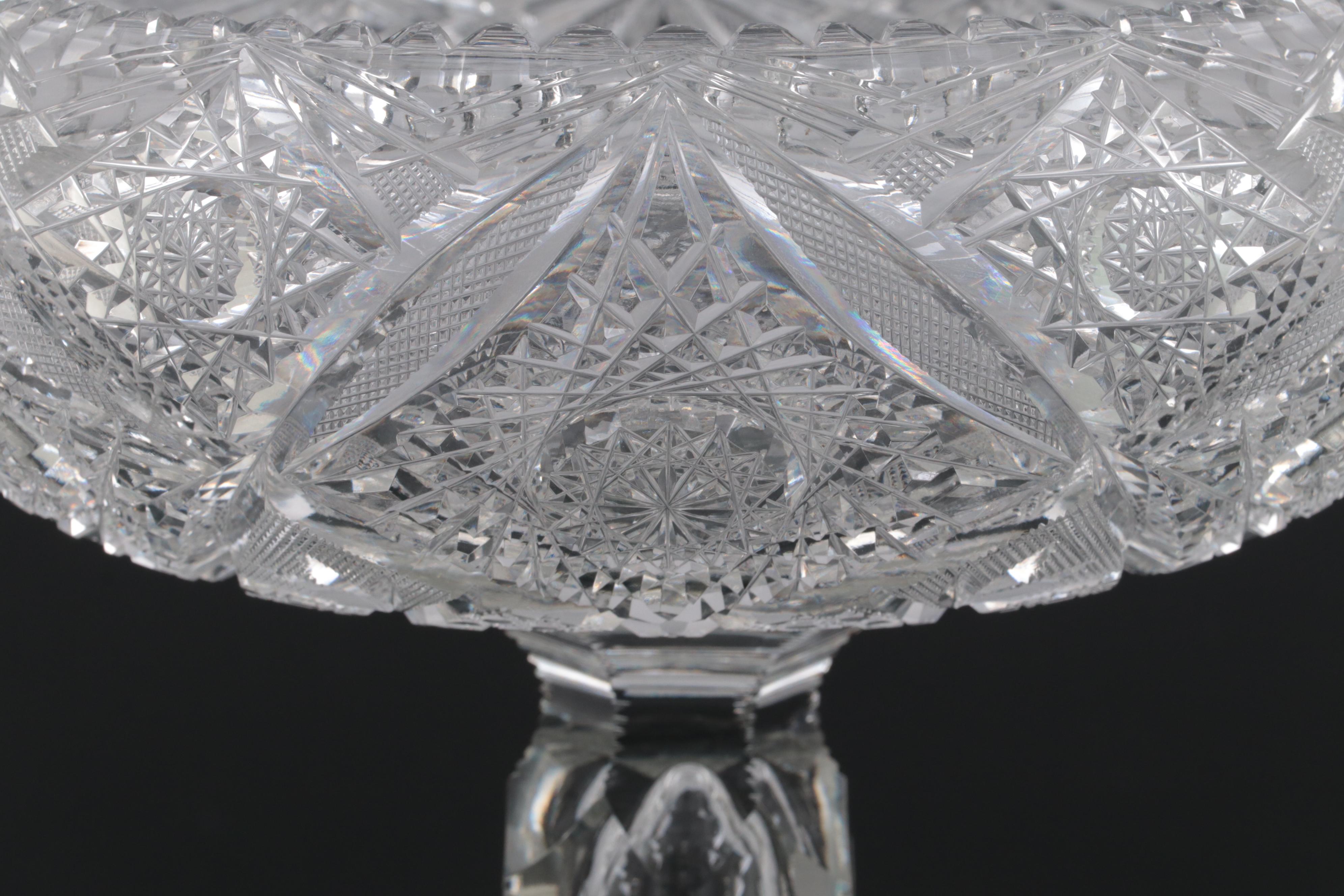 Elmira "No. 100" American Brilliant Cut Glass Compote, Early 20th C.