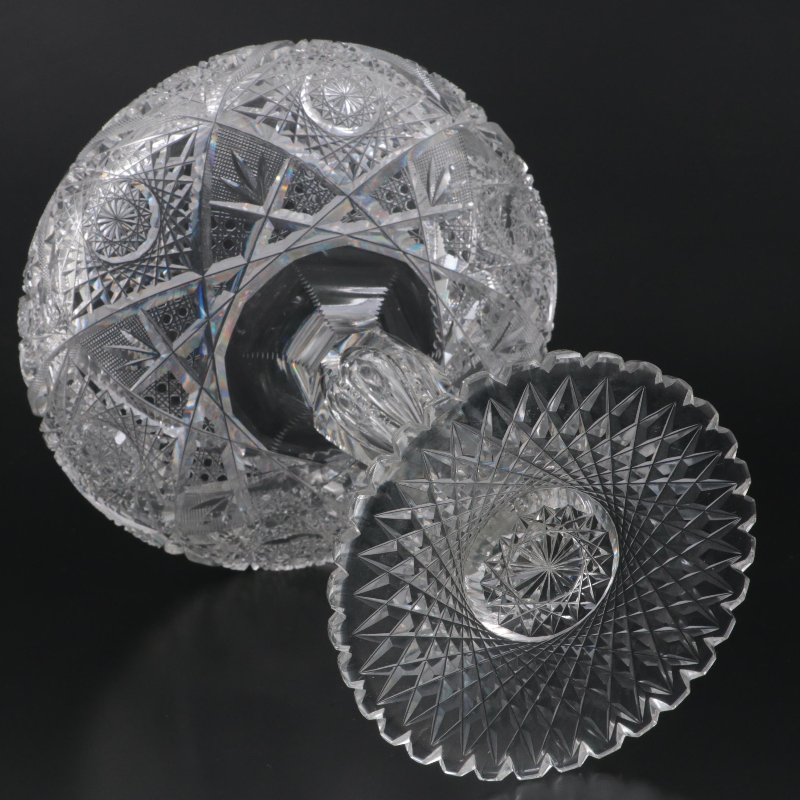 Elmira "No. 100" American Brilliant Cut Glass Compote, Early 20th C.