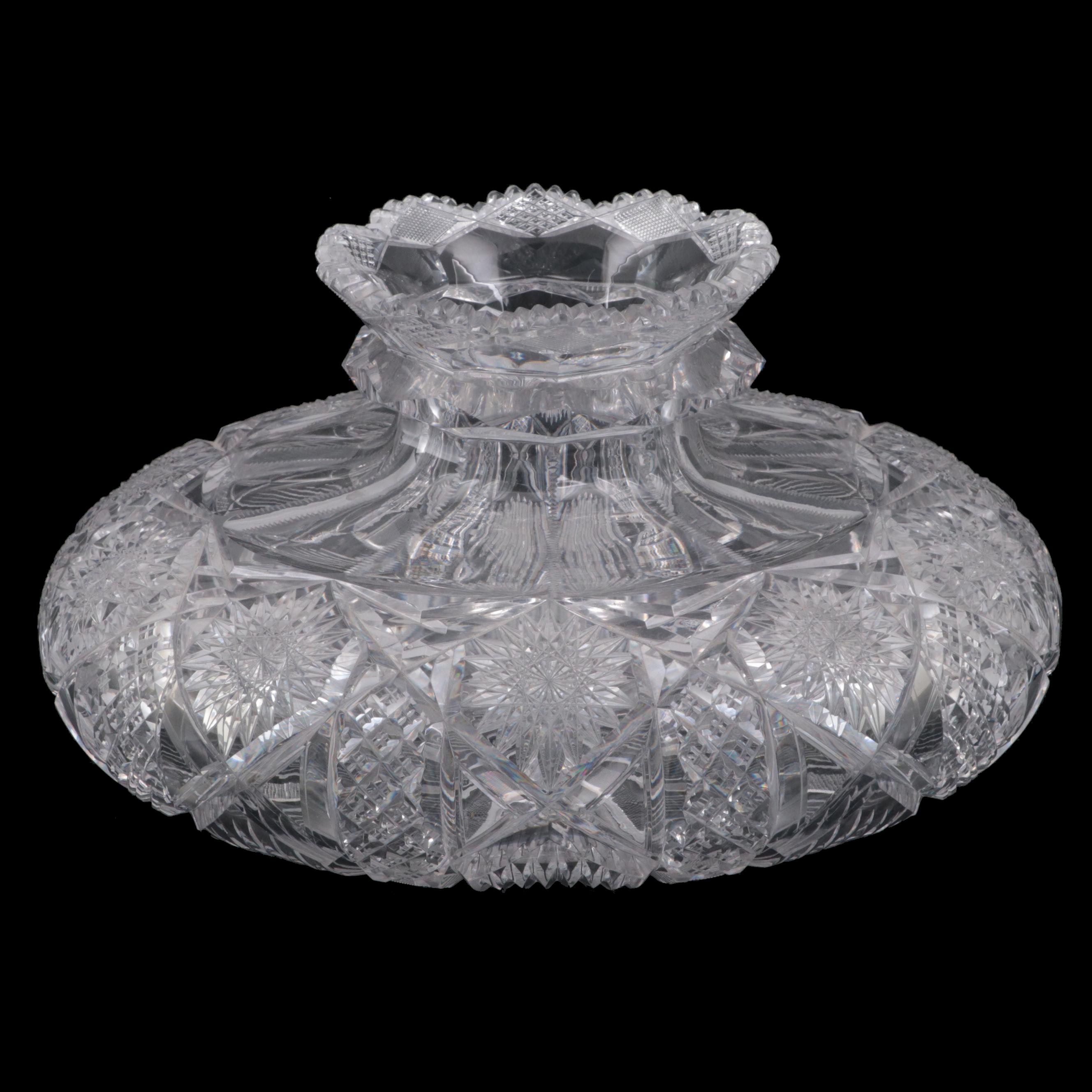 Libbey "Empress" American Brilliant Cut Glass Centerpiece Vase, Early 20th C.