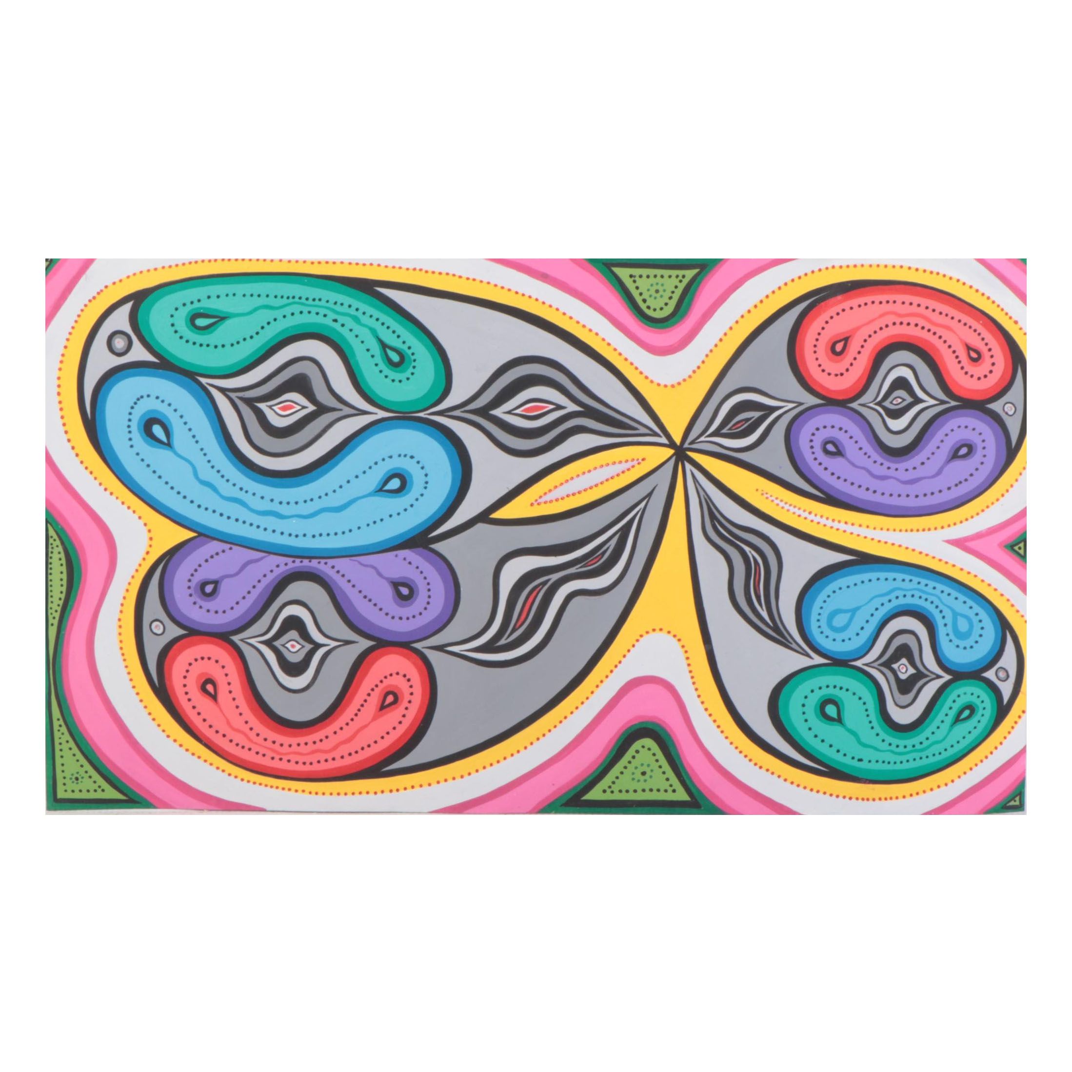 Achi Sullo Abstract Biomorphic Gouache Painting