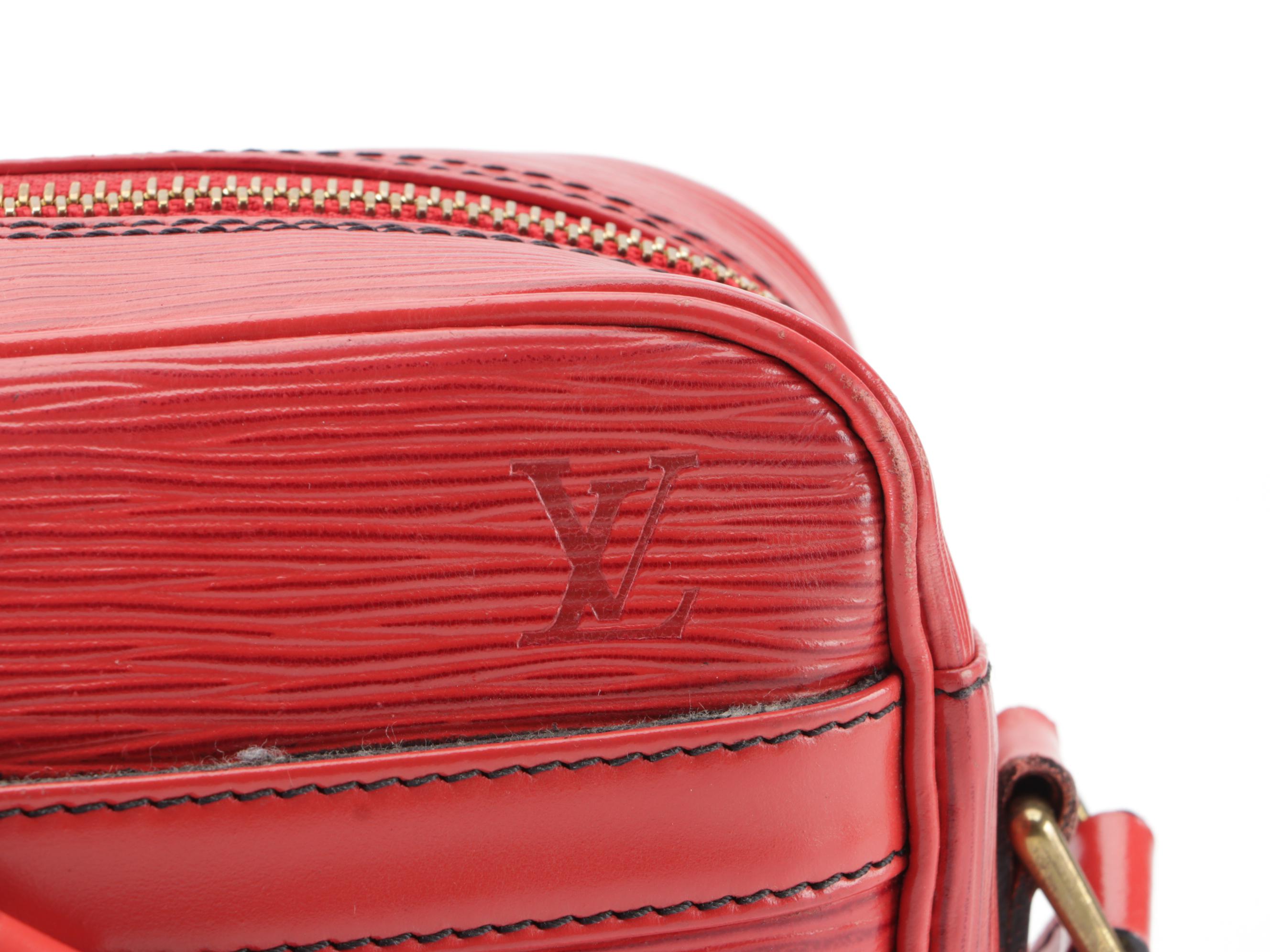 Louis Vuitton Trocadero 23 Bag in Red Epi and Smooth Leather