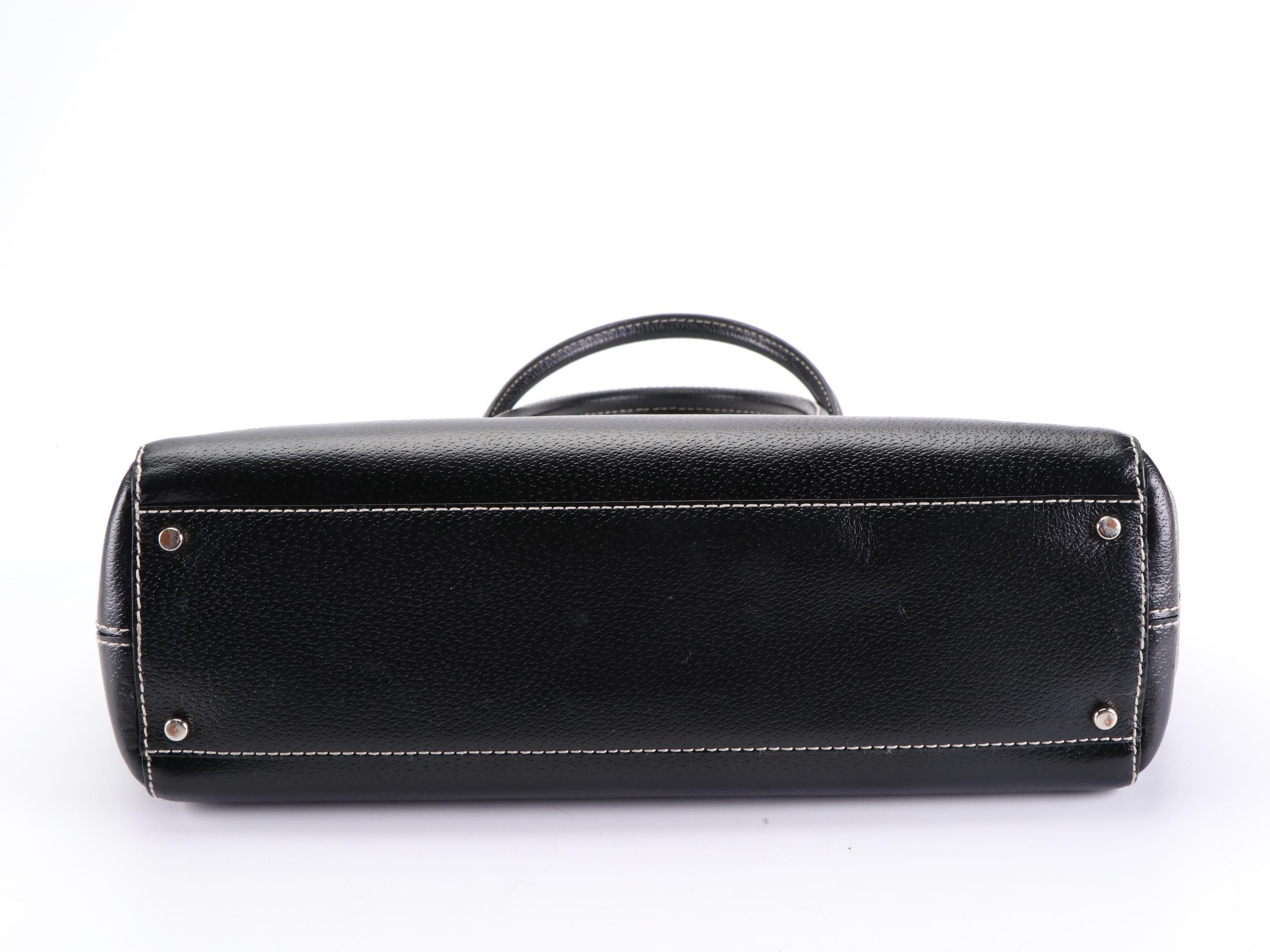 Kate Spade East-West Double Zip Tote Bag in Black Leather