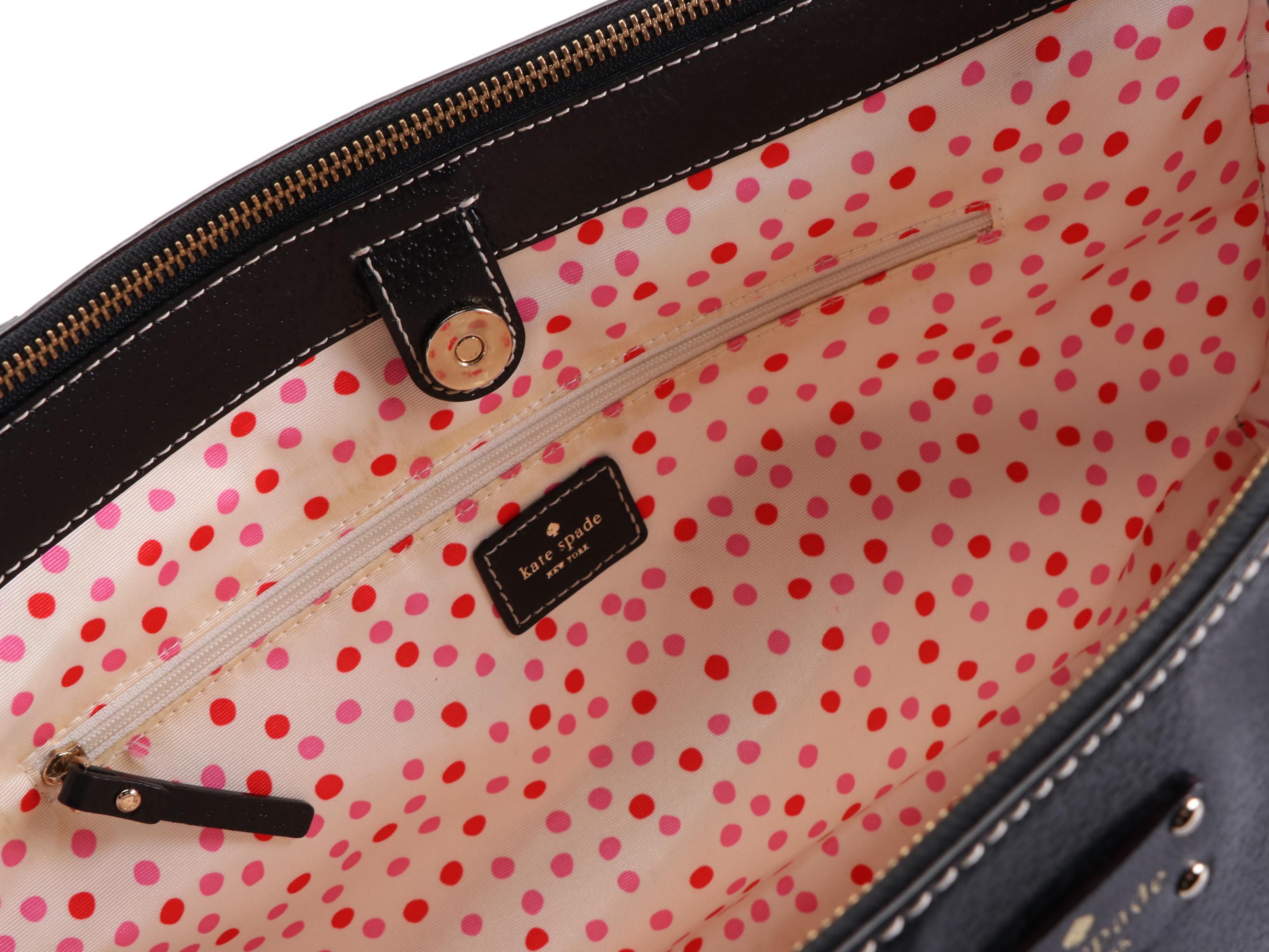 Kate Spade East-West Double Zip Tote Bag in Black Leather