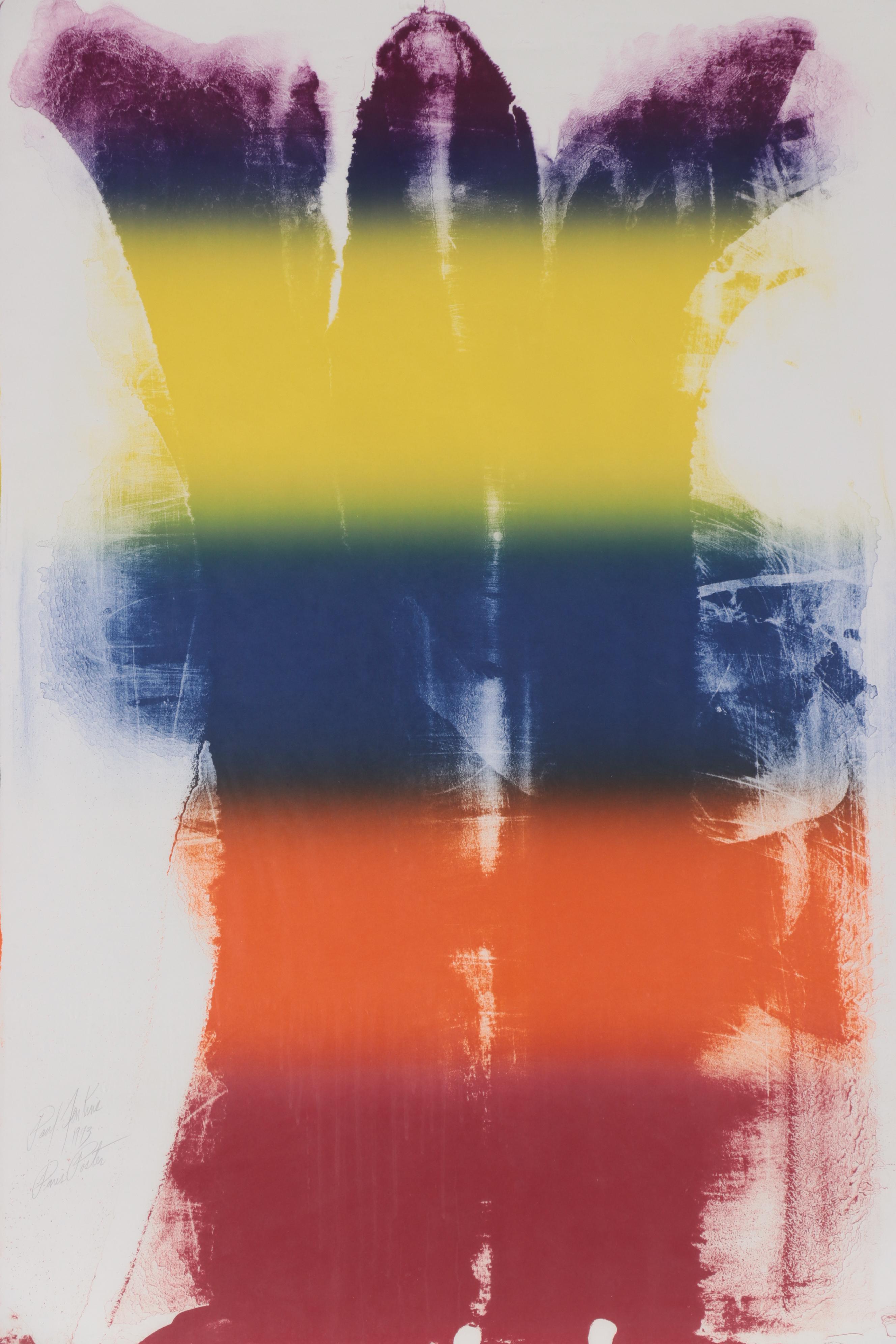 Paul Jenkins Abstract Expressionist Lithograph "Paris Poster," 1973