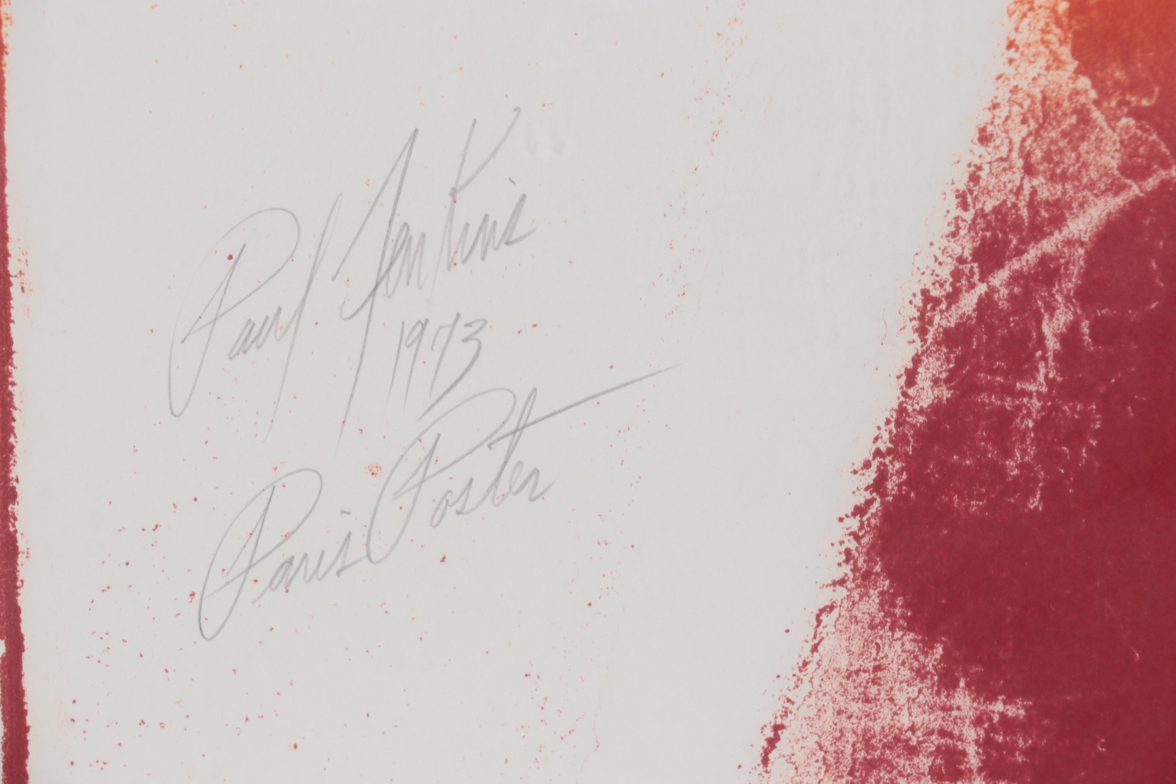 Paul Jenkins Abstract Expressionist Lithograph "Paris Poster," 1973