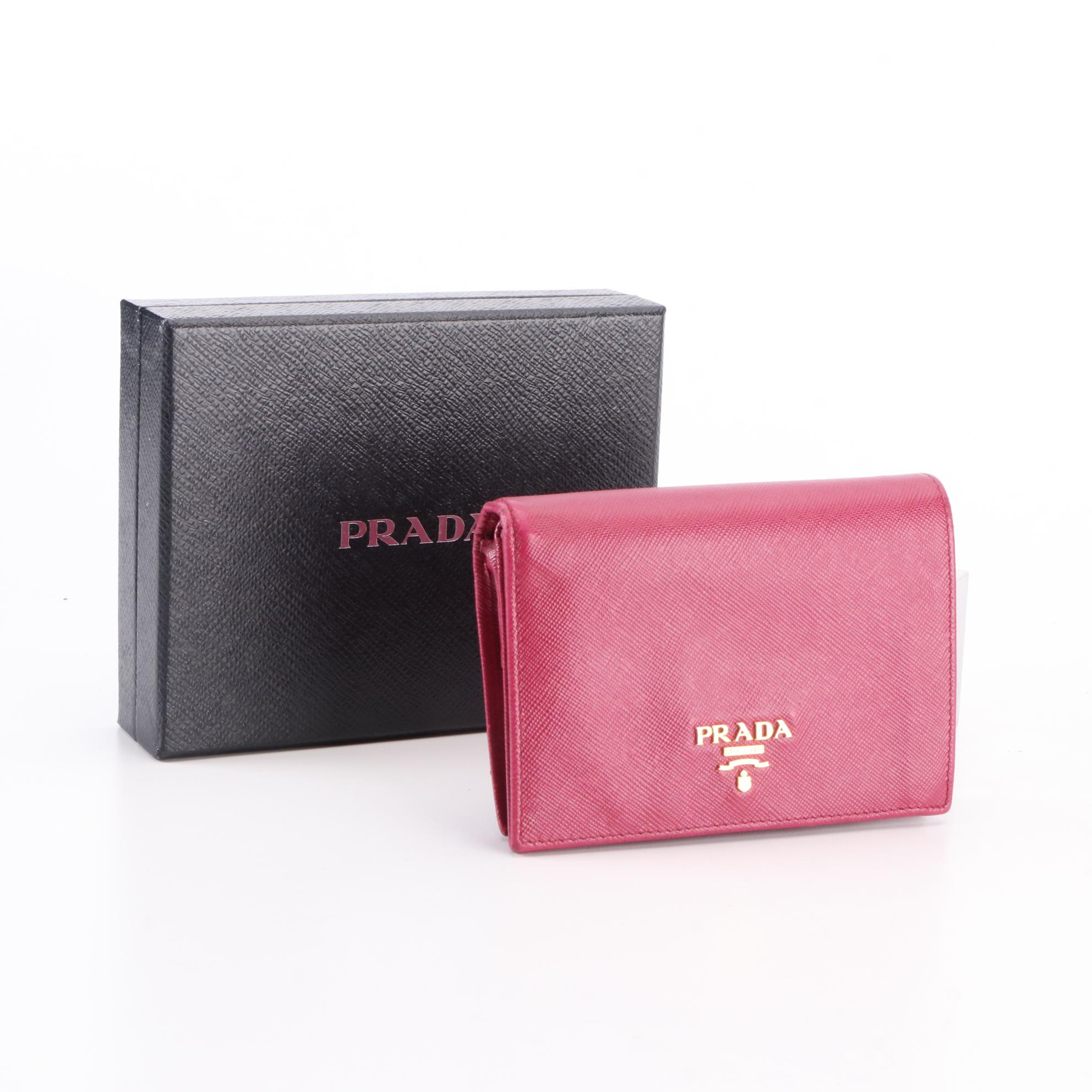 Prada Saffiano Leather Wallet with Box