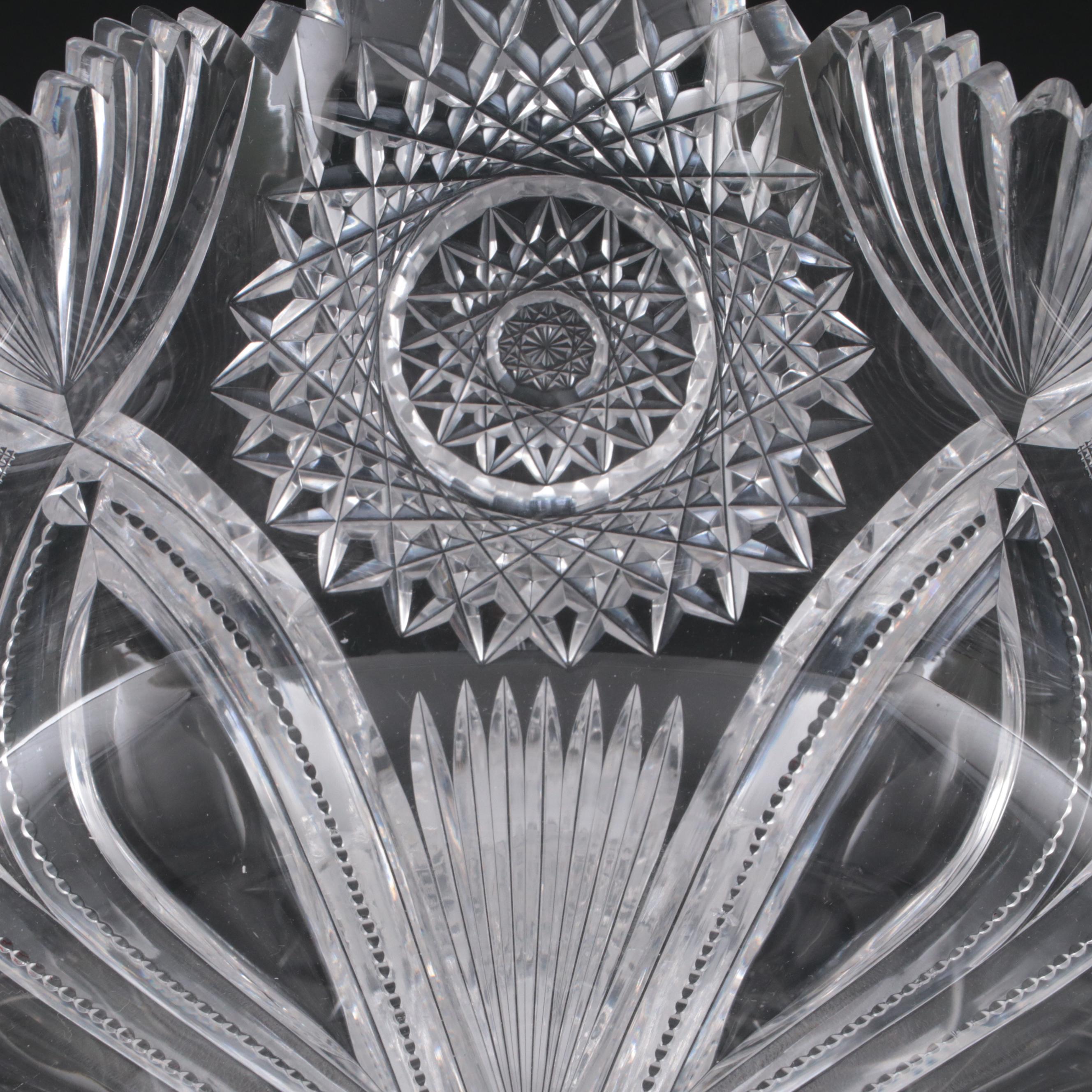 L. Straus & Sons "Ducal" American Brilliant Cut Glass Scalloped Bowl