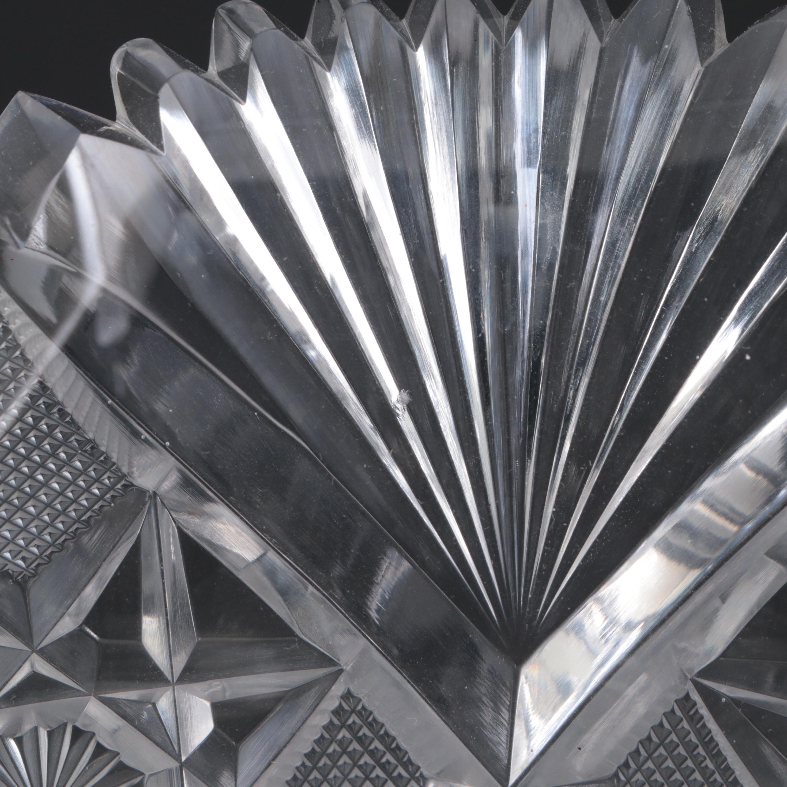 L. Straus & Sons "Ducal" American Brilliant Cut Glass Scalloped Bowl