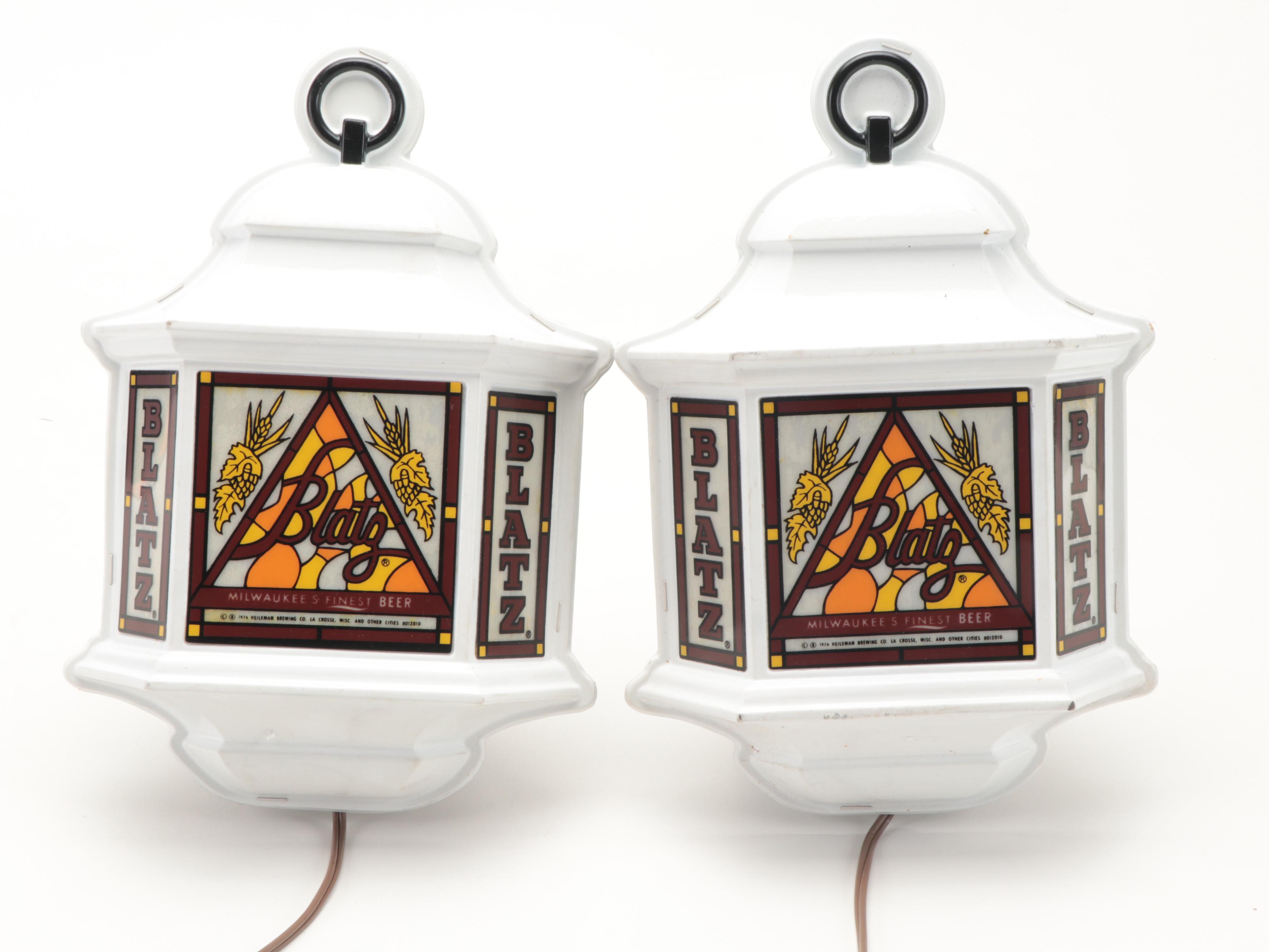 Blatz Lighted Beer Signs with Red Dog Beer Sign