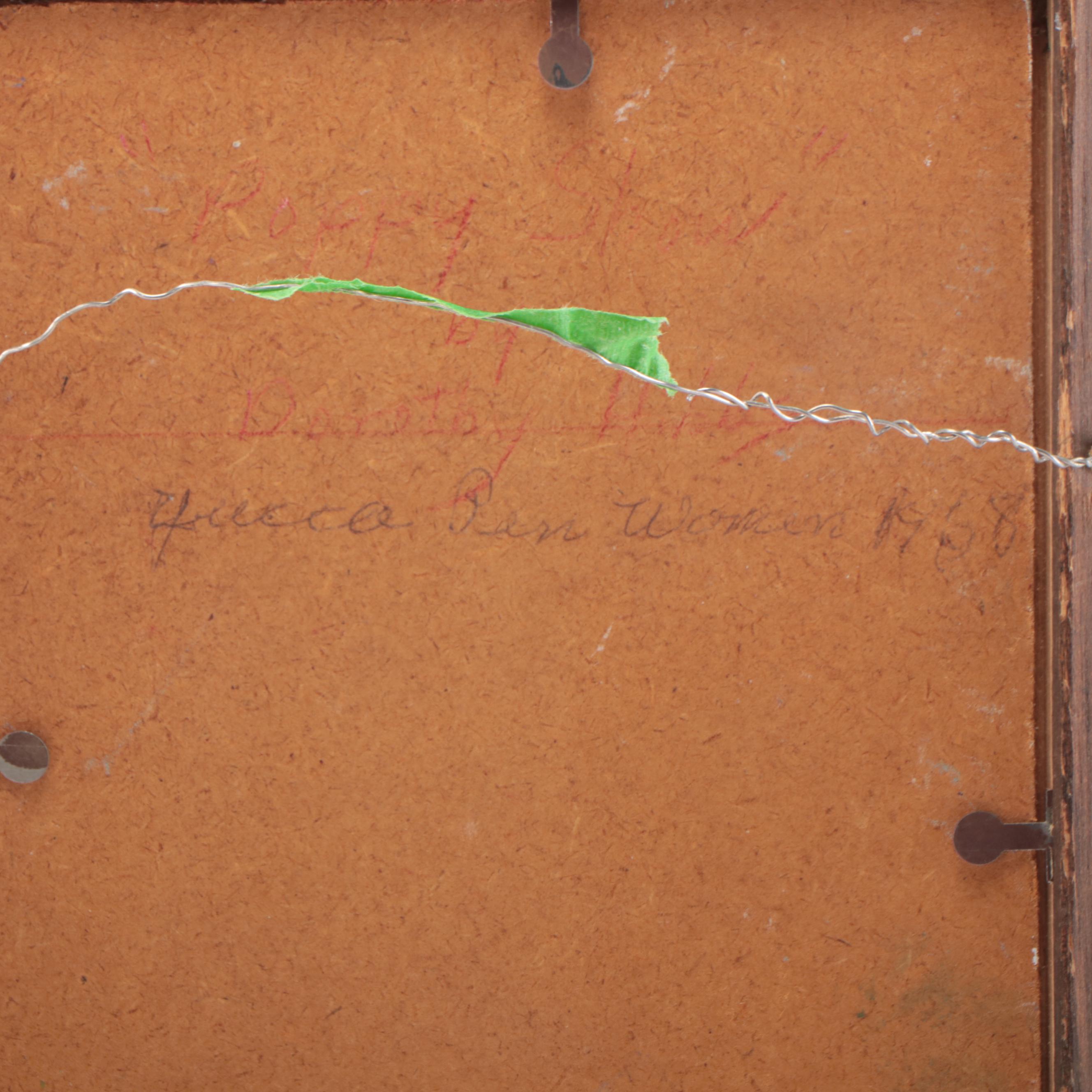 Dorothy Hibbs Floral Still Life Oil Painting "Poppy Show," 1968