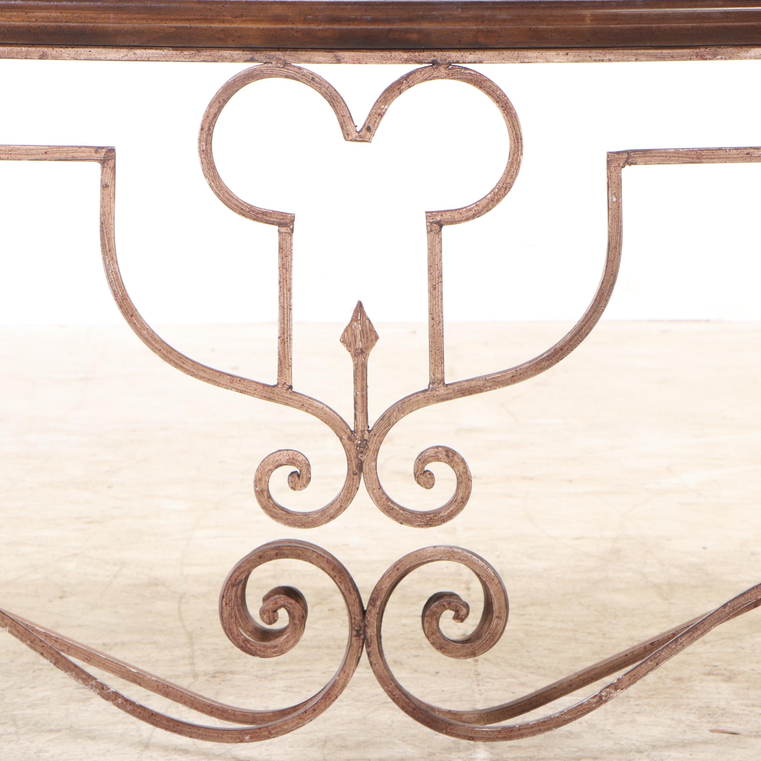 French Style Wrought Iron Console Table