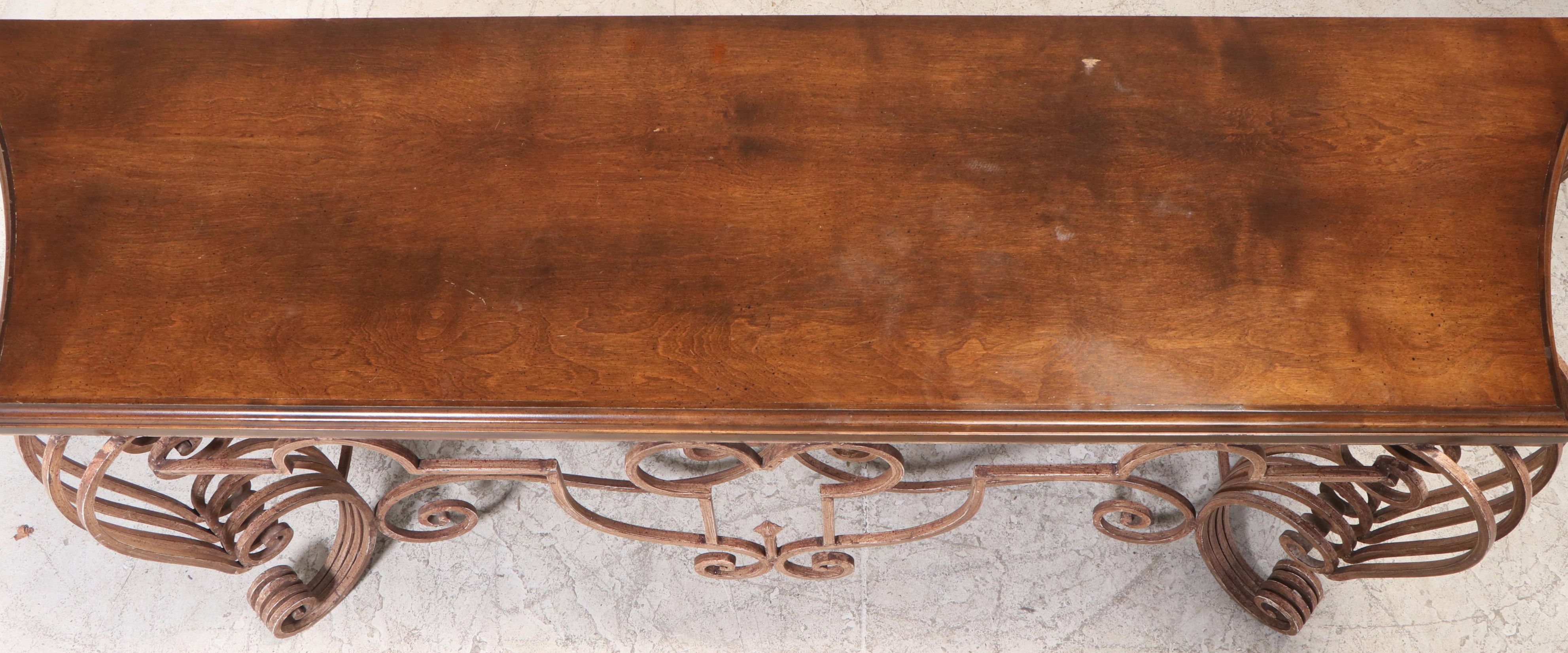 French Style Wrought Iron Console Table