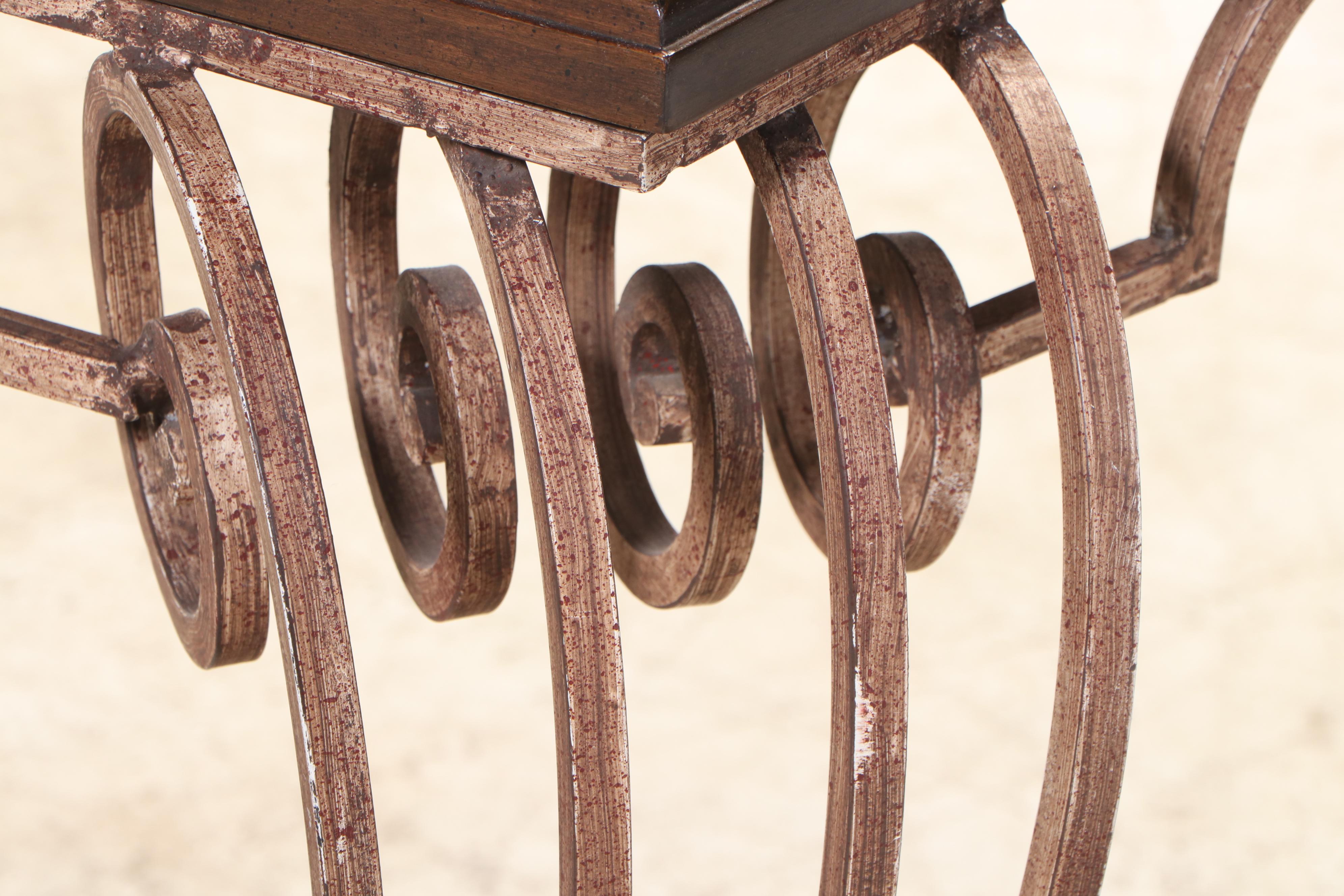 French Style Wrought Iron Console Table