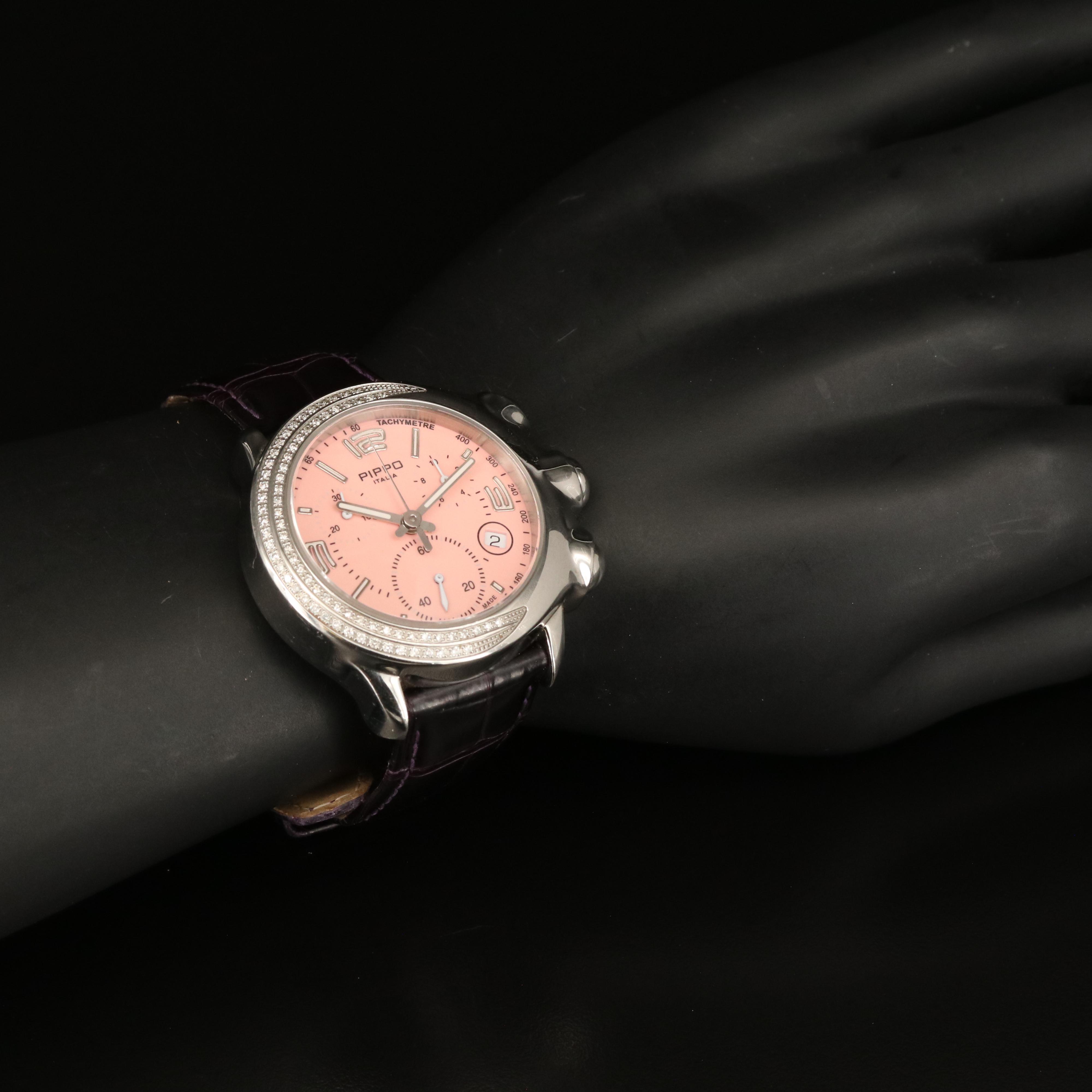 Pippo Perez Diamond Bezel Chronograph Watch