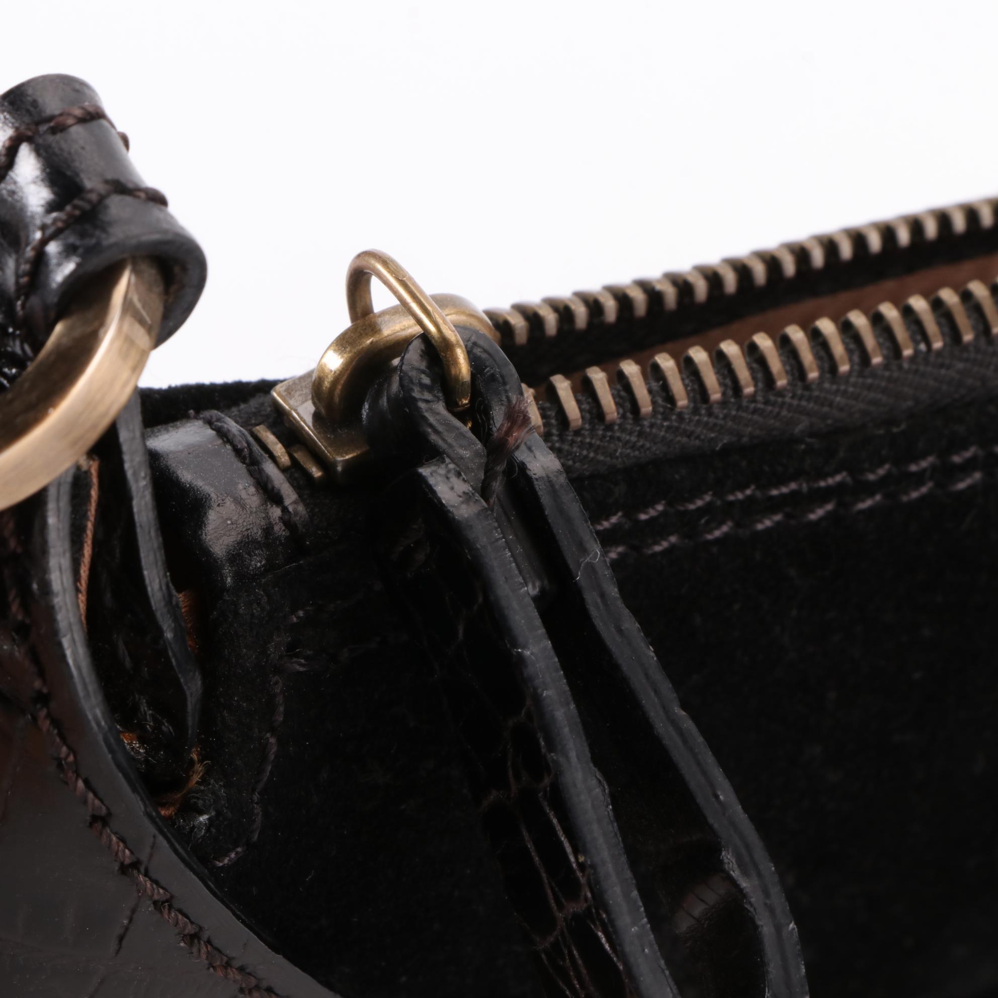 Valentino Small Shoulder Bag in Suede and Embossed Leather Trim