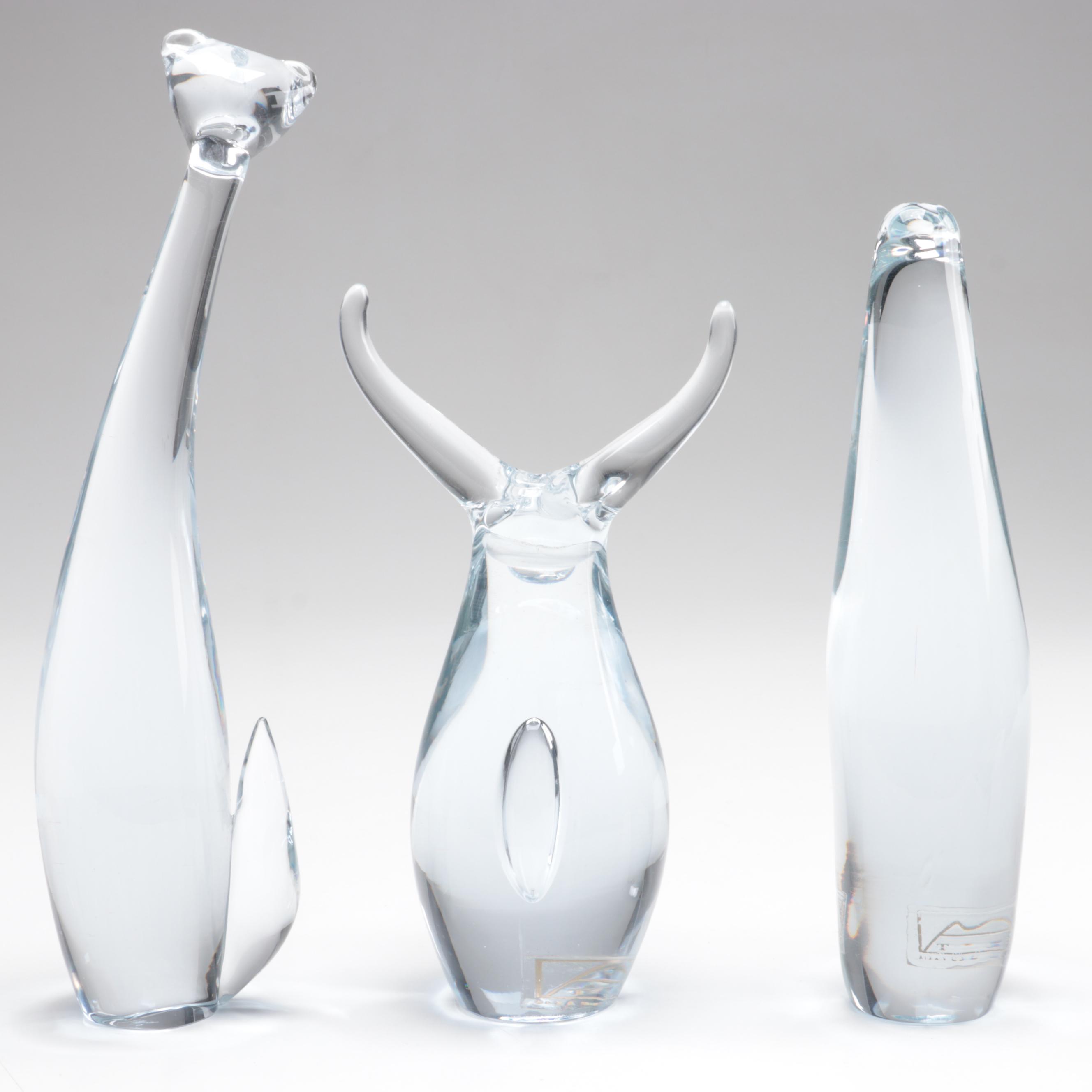 Miloslav Janků for Železnobrodské Sklo Handcrafted Czech Glass Animal Figurines