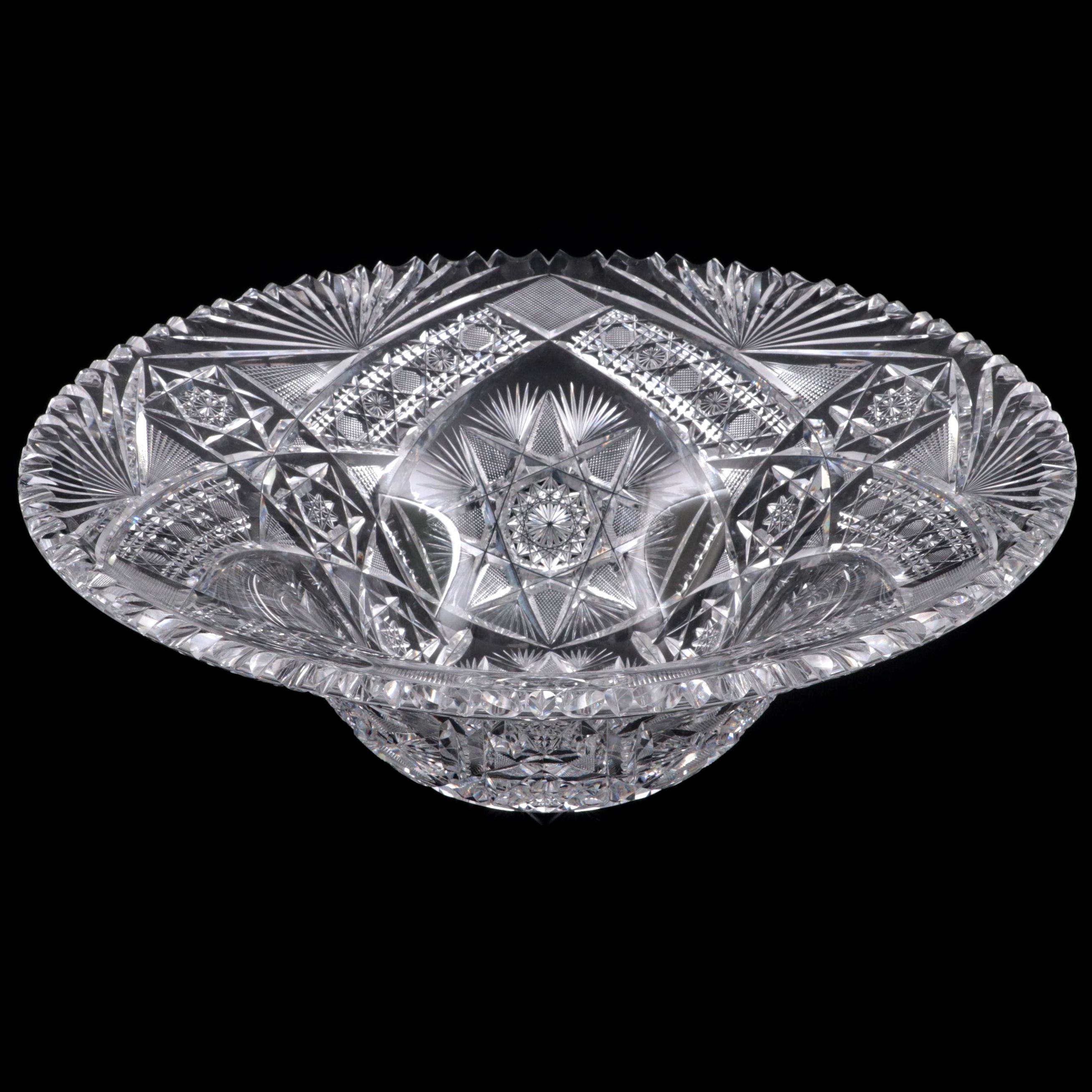 Meriden Cut Glass Co. "No. 212" Brilliant Cut Glass Centerpiece Bowl