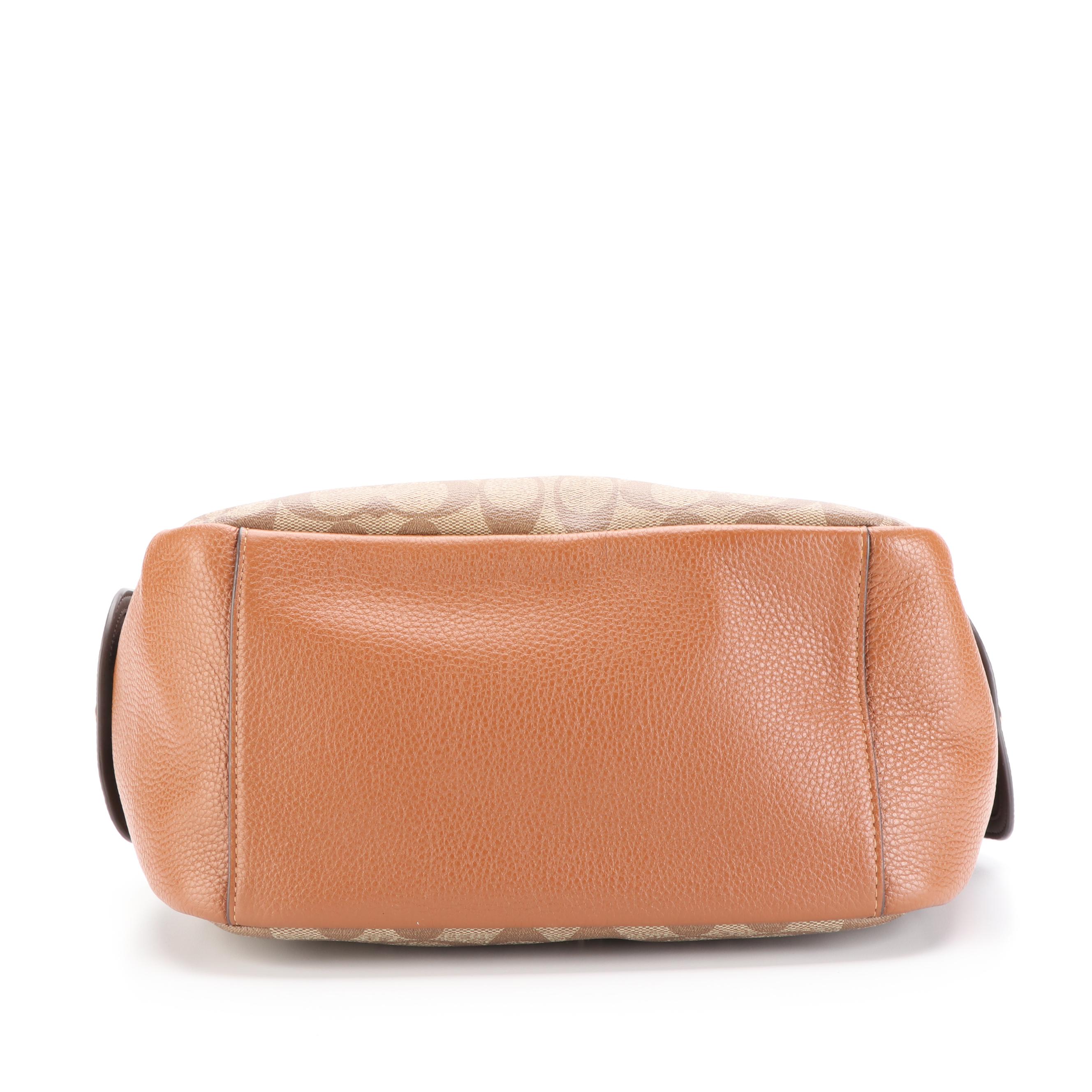 Coach Pennie Shoulder Bag and Wristlet in Signature Coated Canvas and Leather