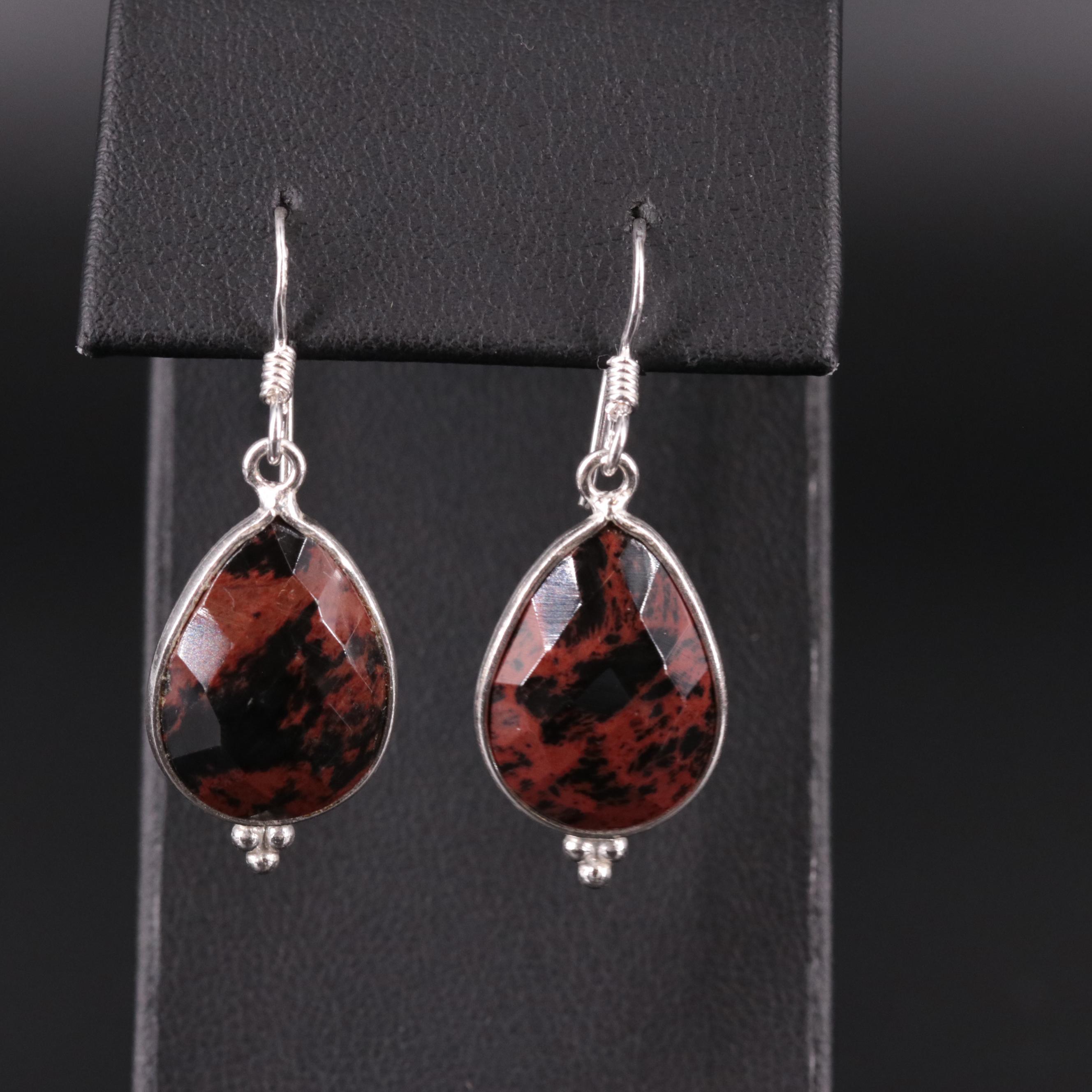 Sterling Silver Gemstone Dangle Earrings