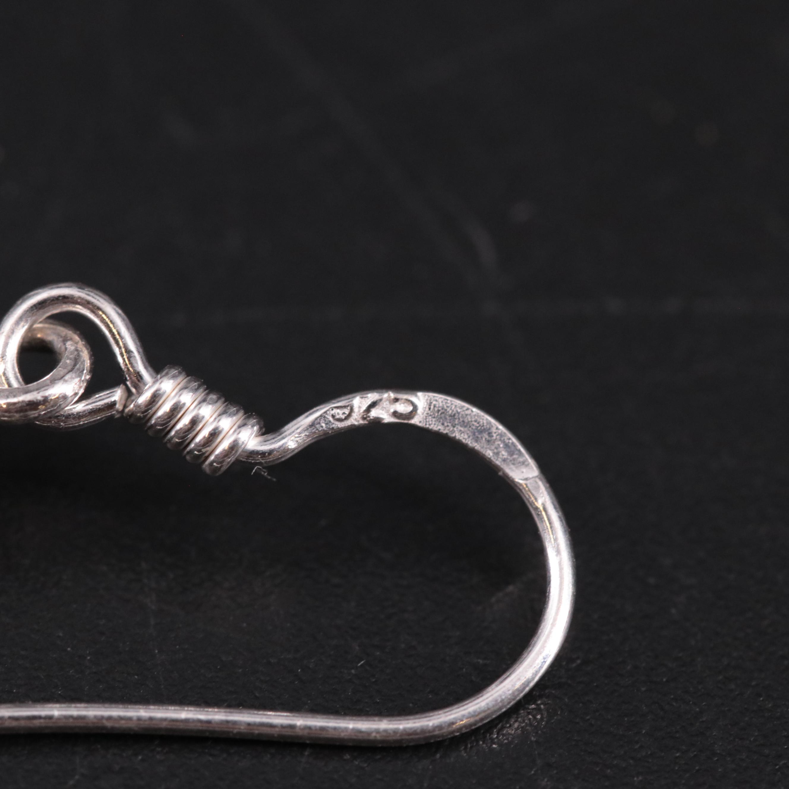 Sterling Silver Gemstone Dangle Earrings