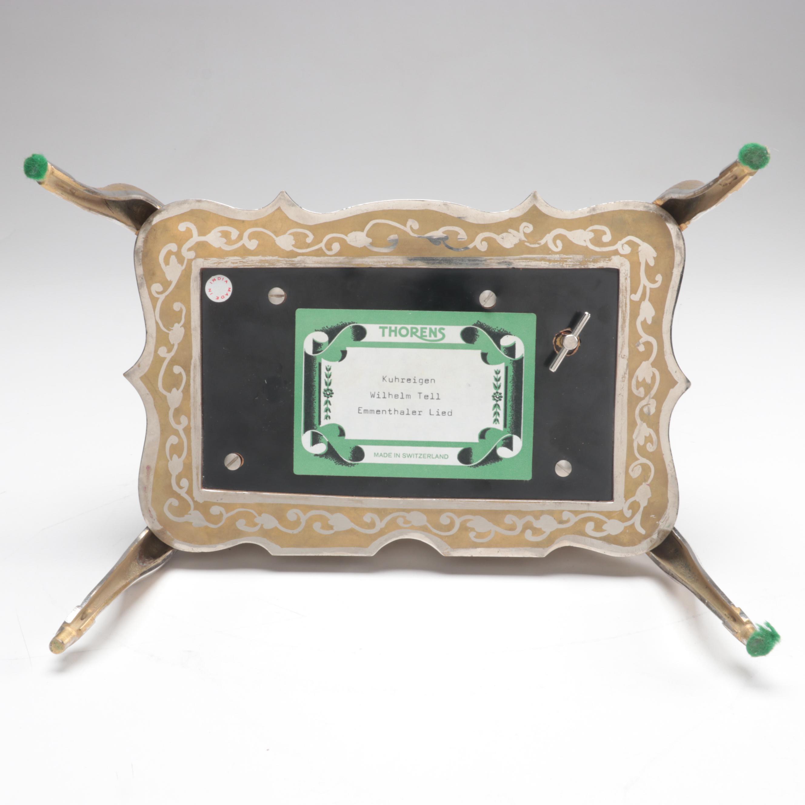 Fred Zimbalist Chased and Engraved Bird Motif Metal Thorens Swiss Music Box