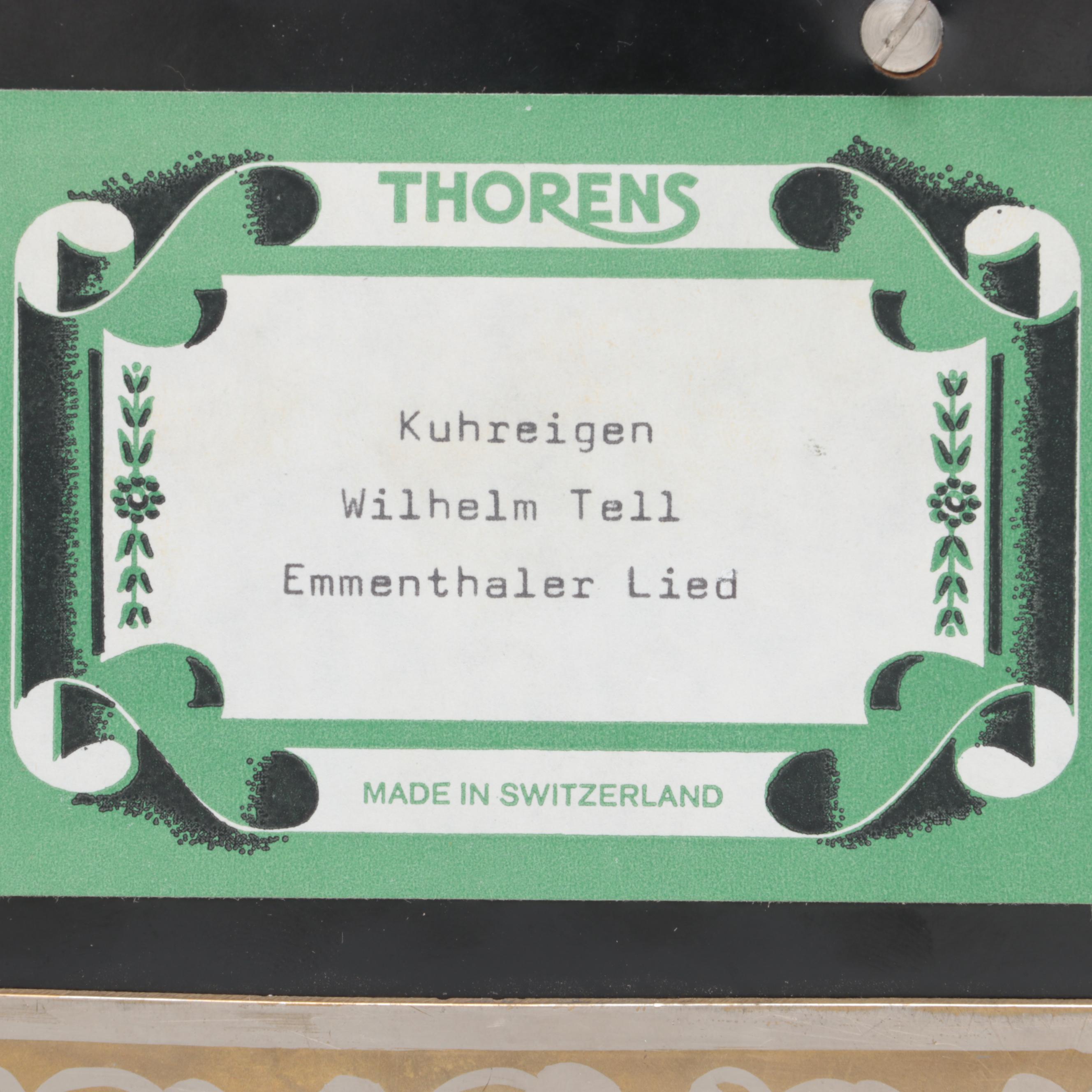 Fred Zimbalist Chased and Engraved Bird Motif Metal Thorens Swiss Music Box