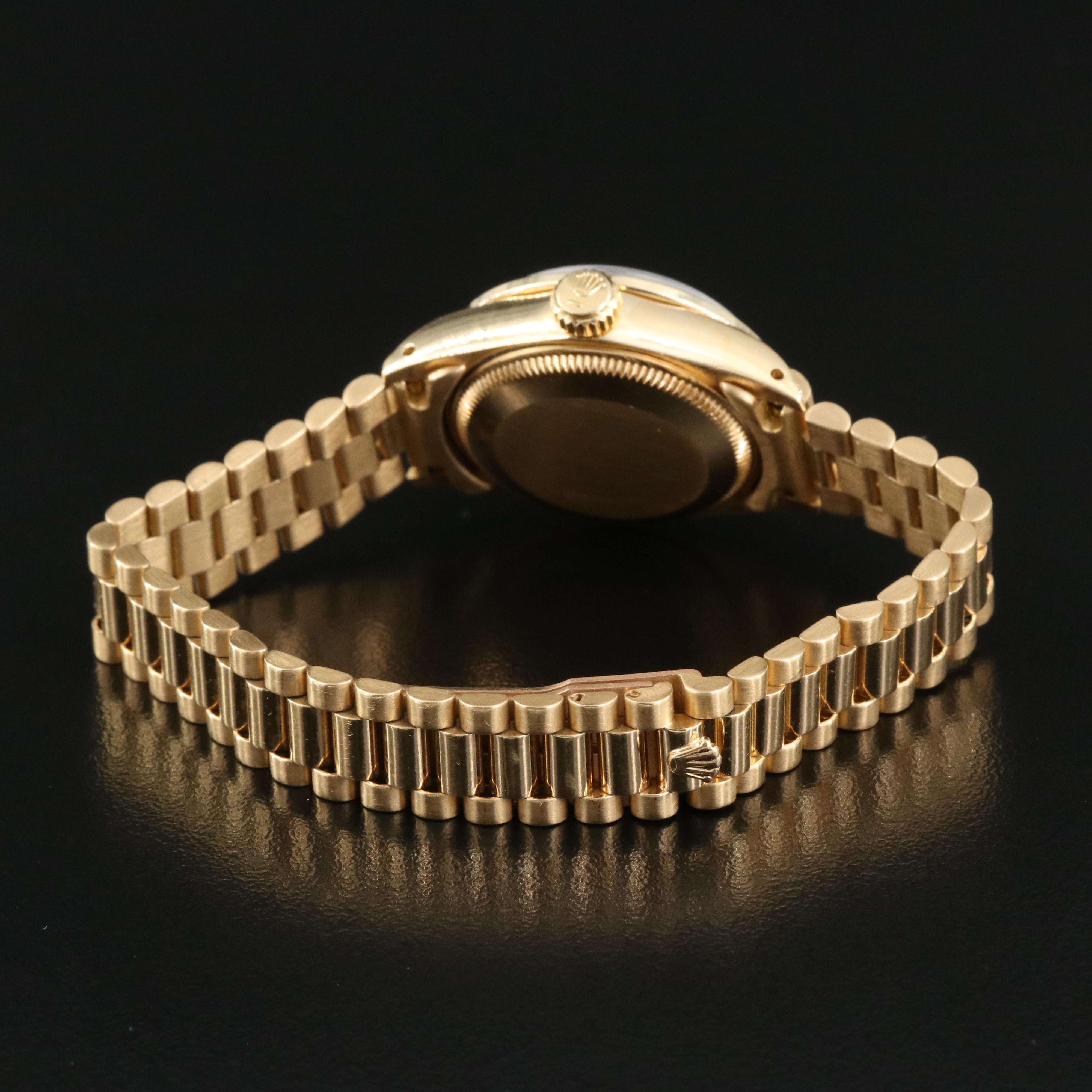 18K Rolex Diamond and Sapphire Datejust , President Bracelet Watch