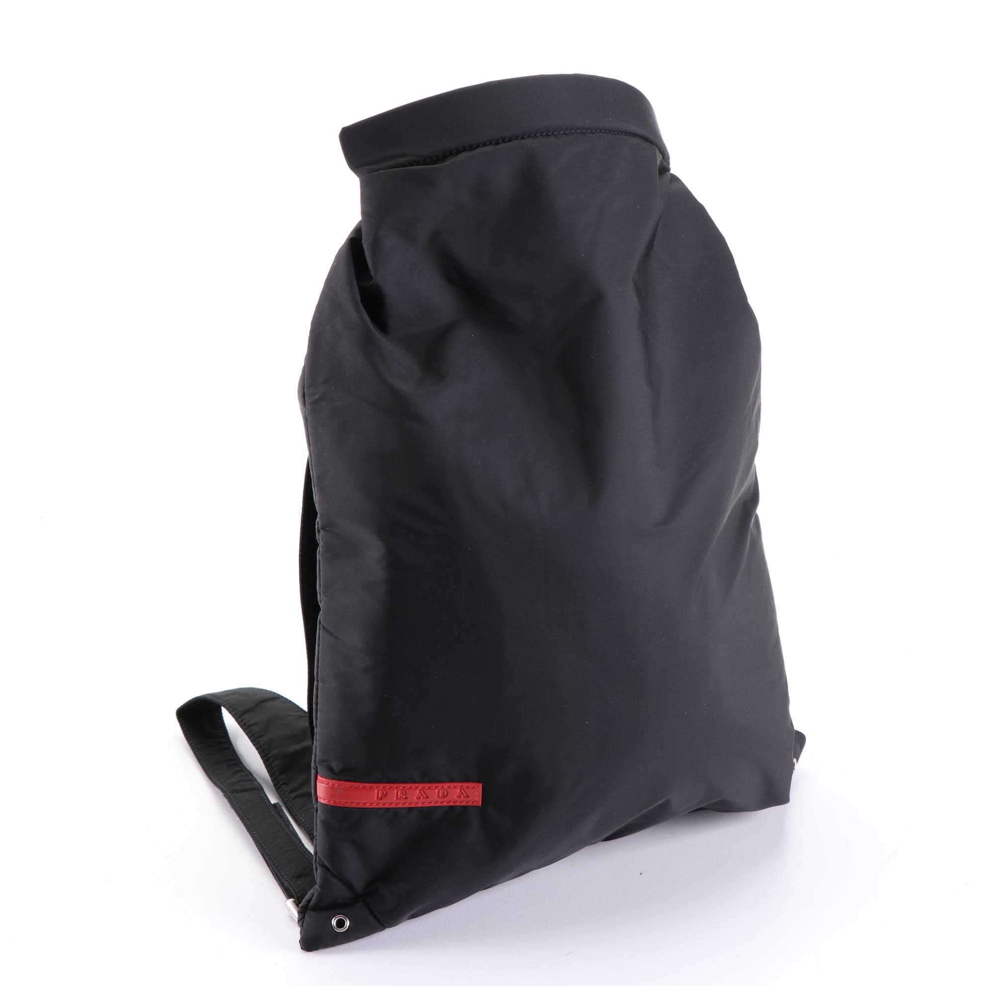 Prada Sport Small Backpack in Black Nylon with Reflective Trim