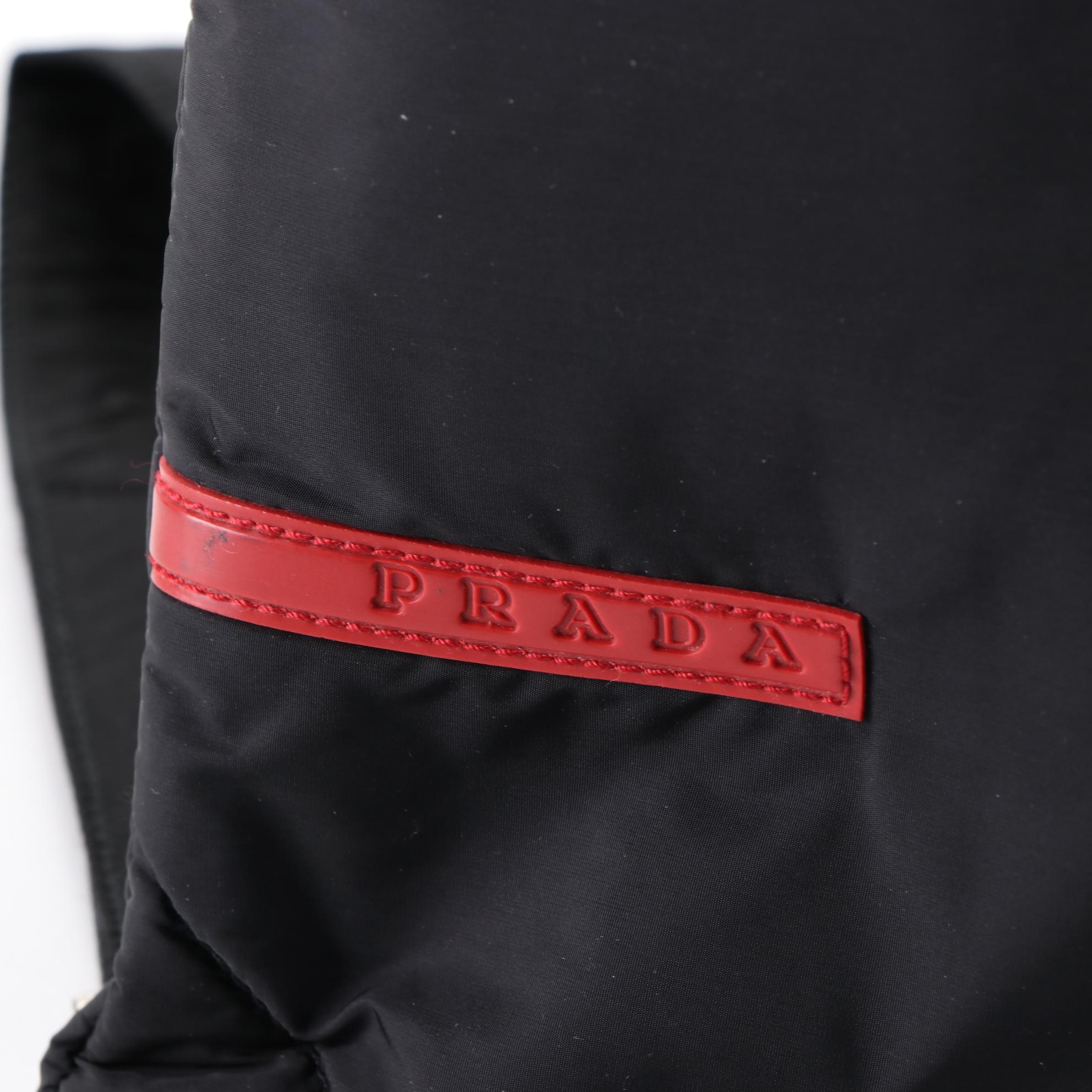 Prada Sport Small Backpack in Black Nylon with Reflective Trim