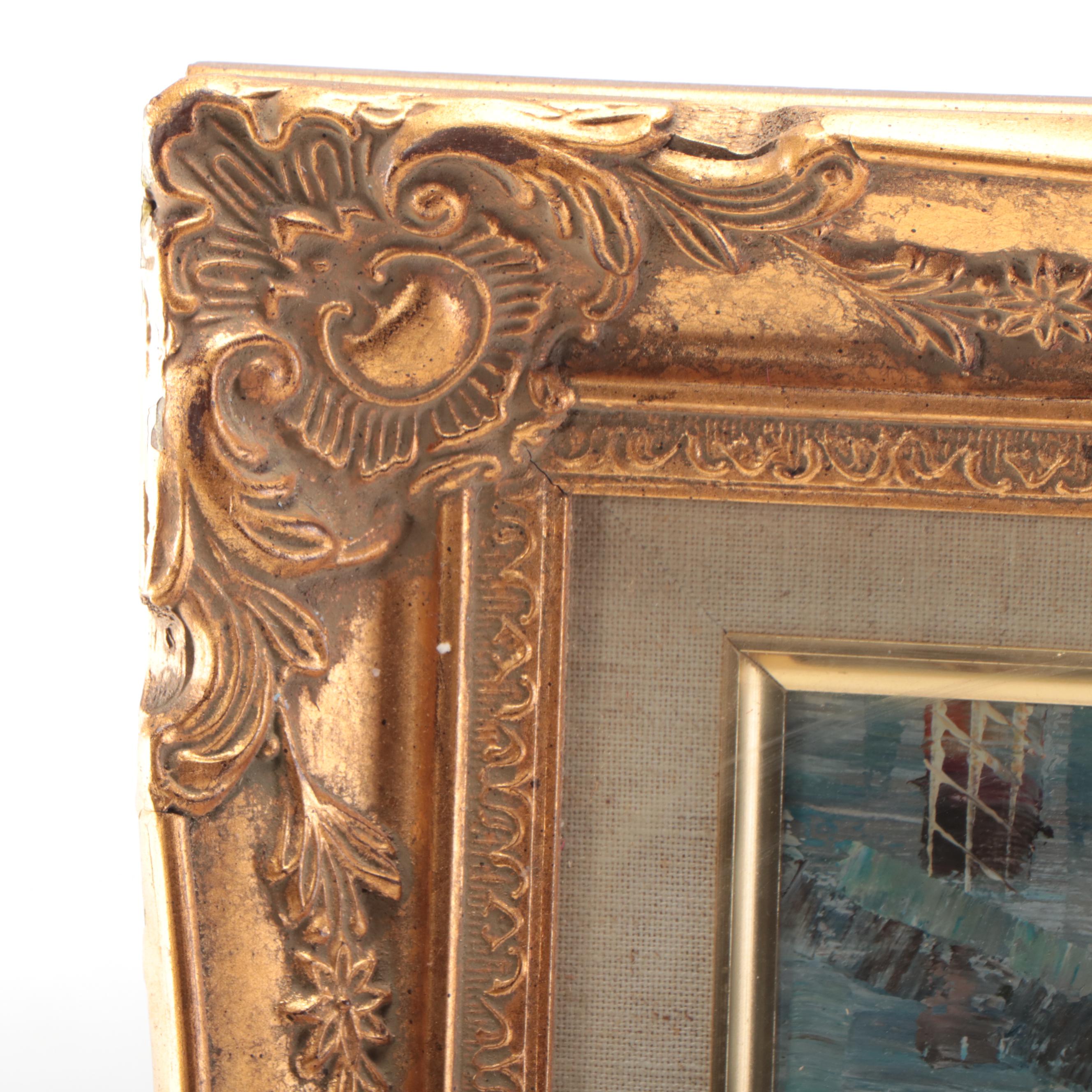 Impressionist Style Parisian Street Scene Oil Painting