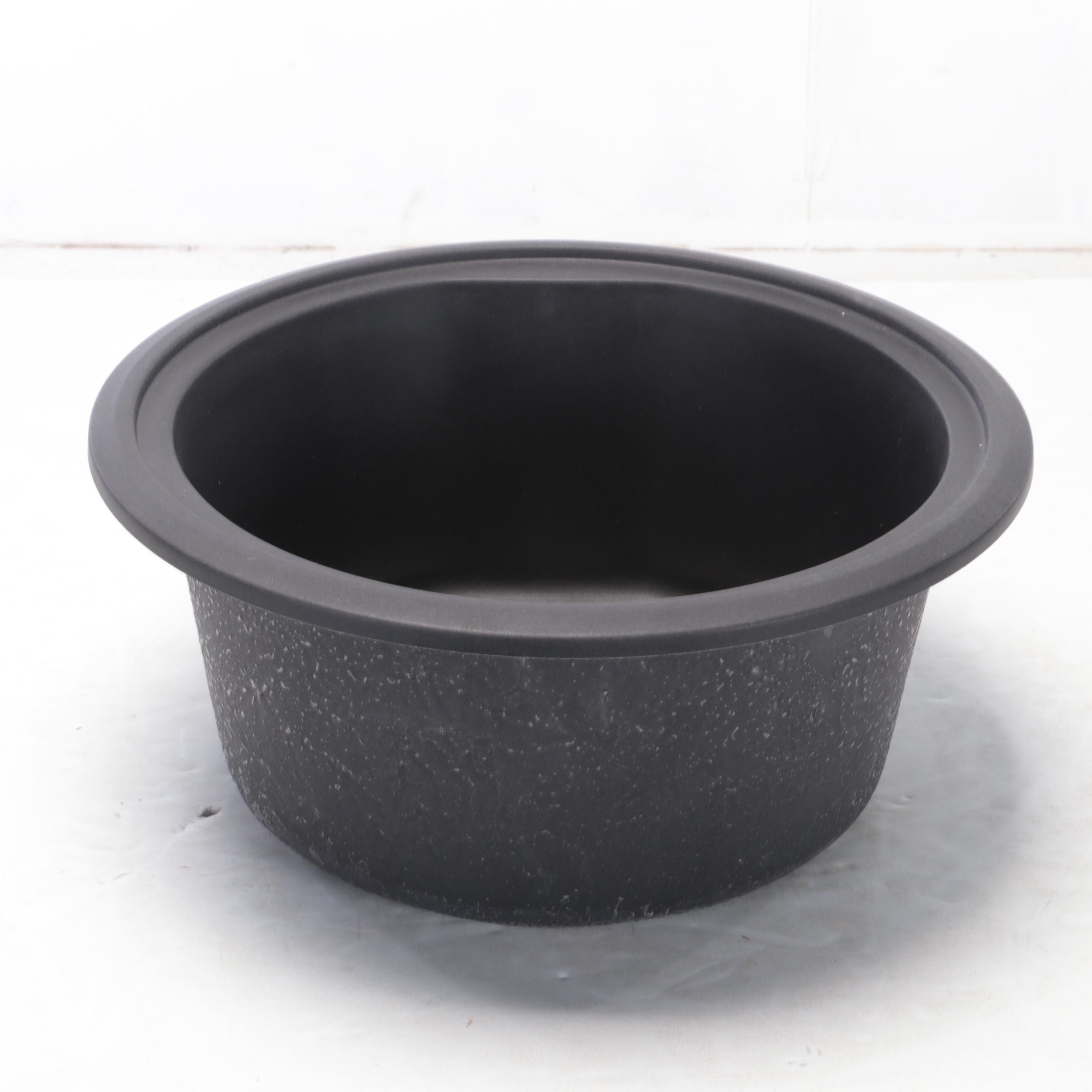 Matte Black Granite Composite Drop-In Round Prep Sink