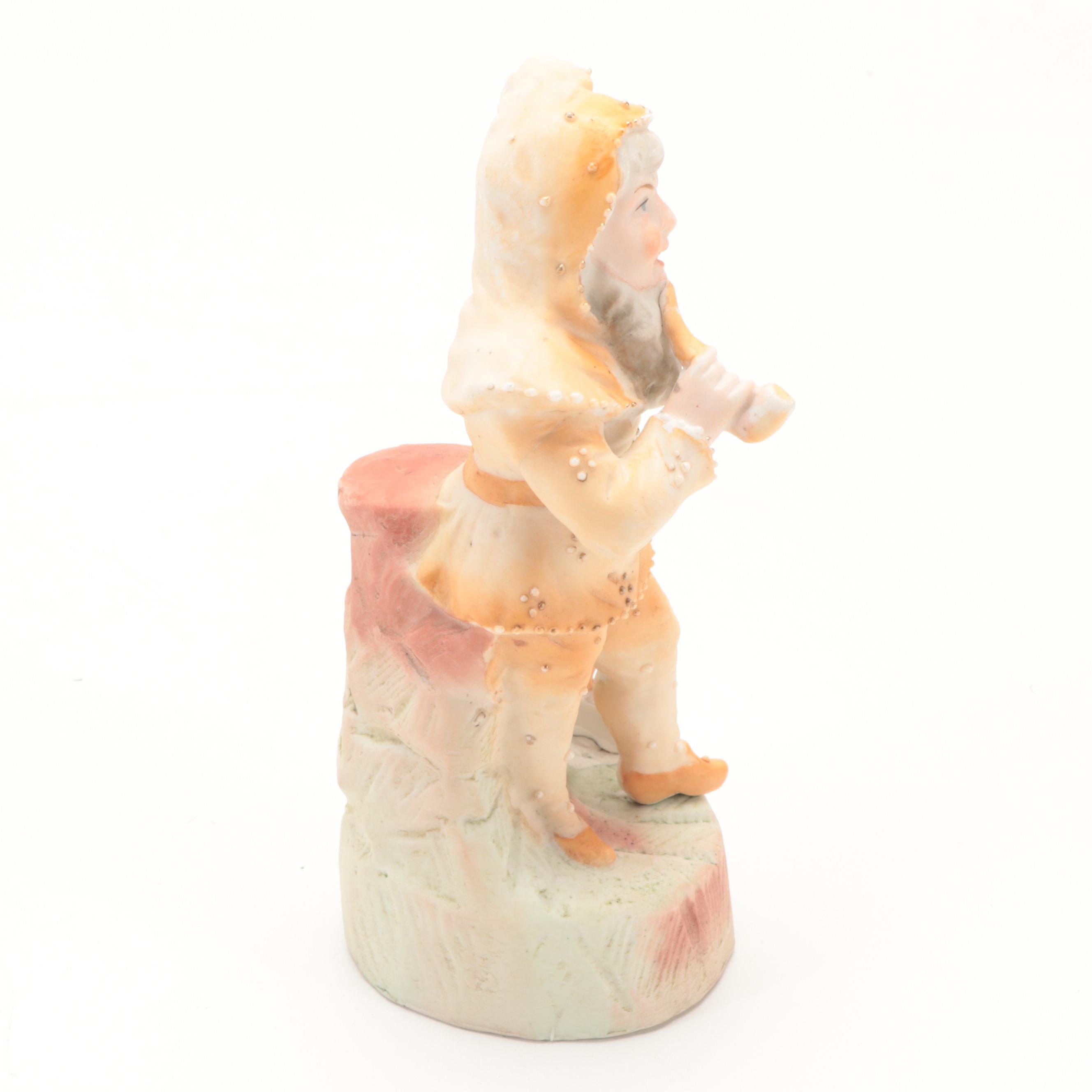 Hand-Painted Gnome Smoking Pipe Figurine