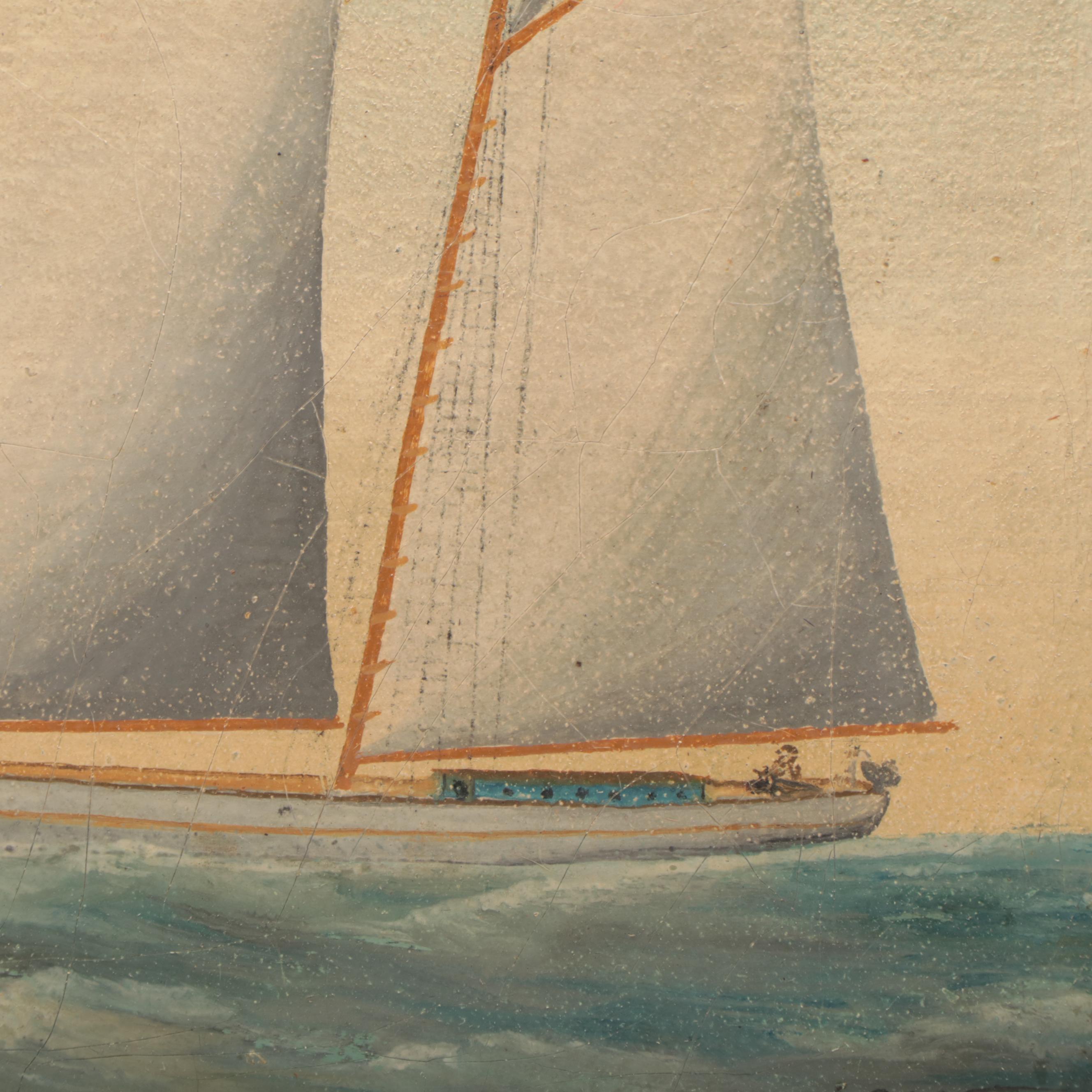 O.J. Nelson Oil Paintings of Ships at Sea, Mid-20th Century