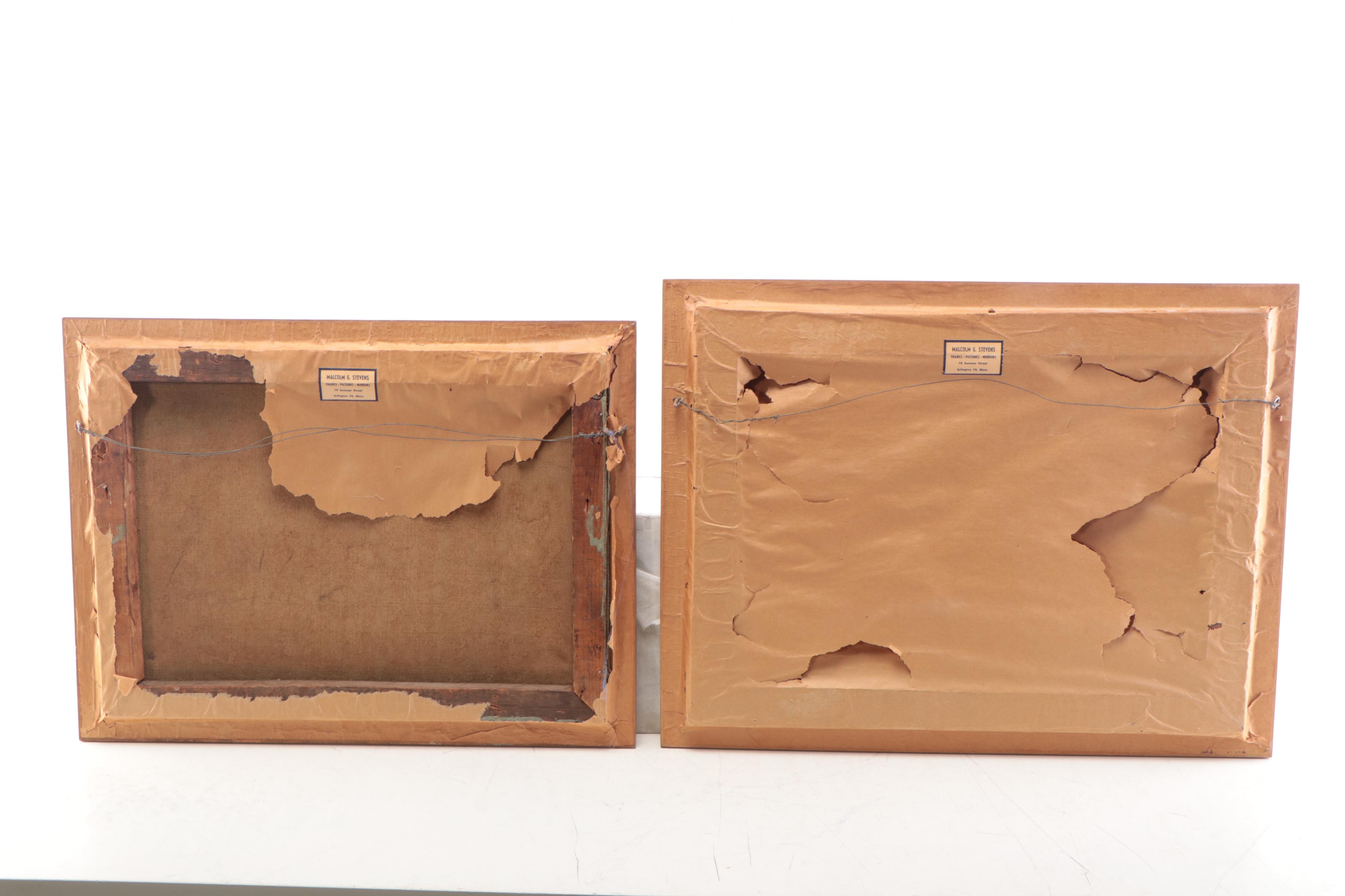 O.J. Nelson Oil Paintings of Ships at Sea, Mid-20th Century