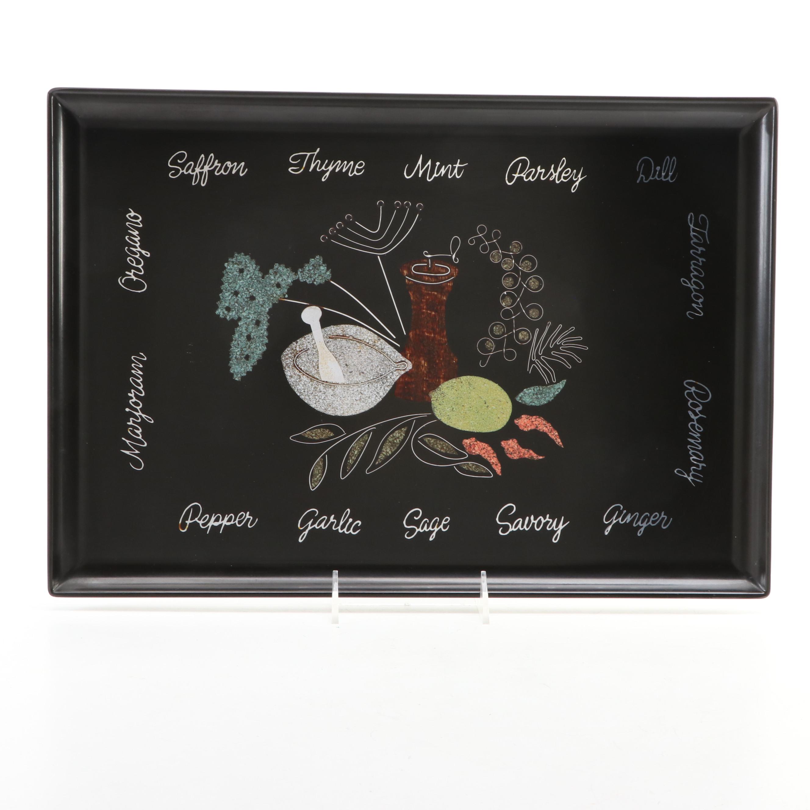 Couroc of Monterey Inlaid Serving Tray and Bowl