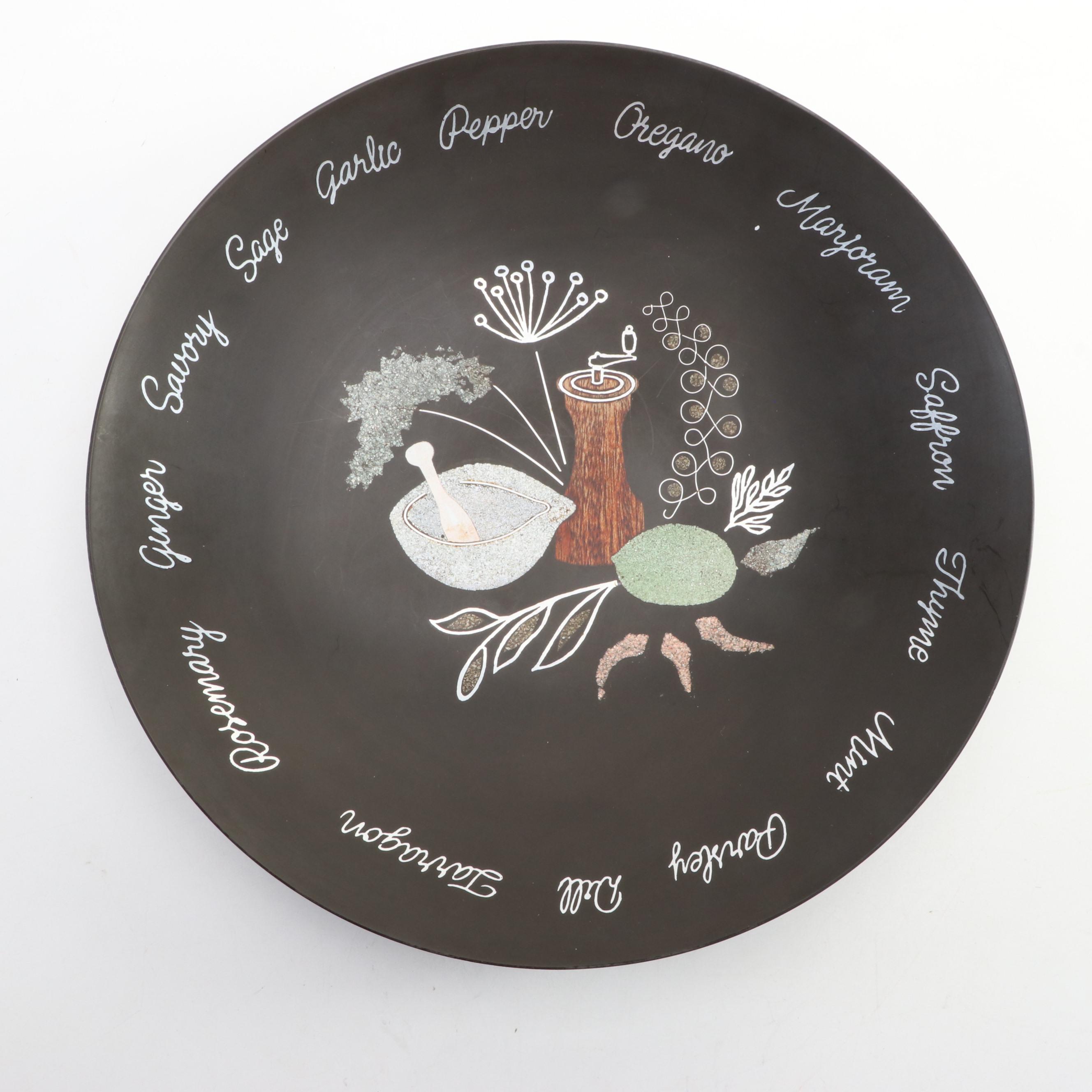 Couroc of Monterey Inlaid Serving Tray and Bowl