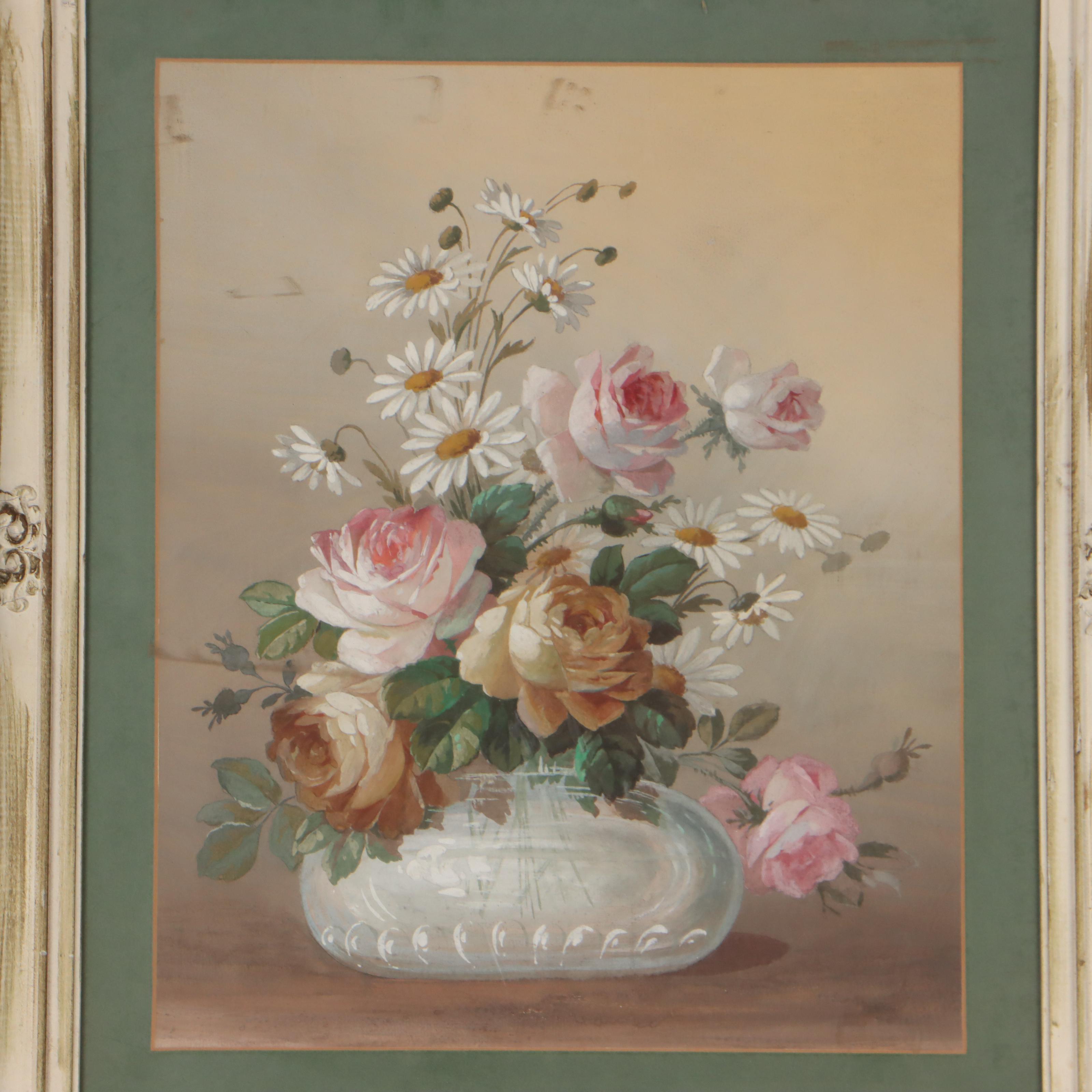 Watercolor Floral Still Life Painting